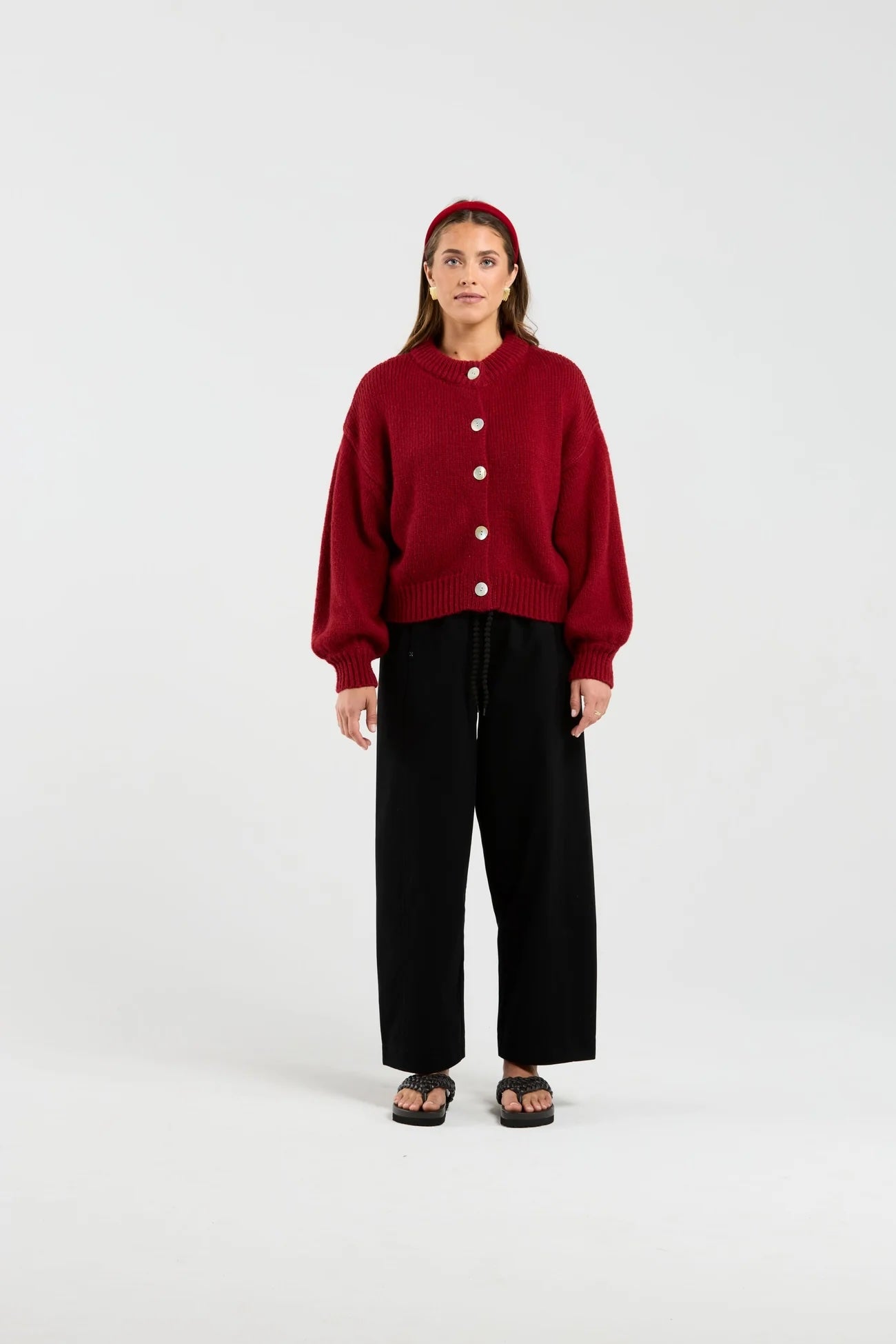 Chloe Cardigan - Deep Red