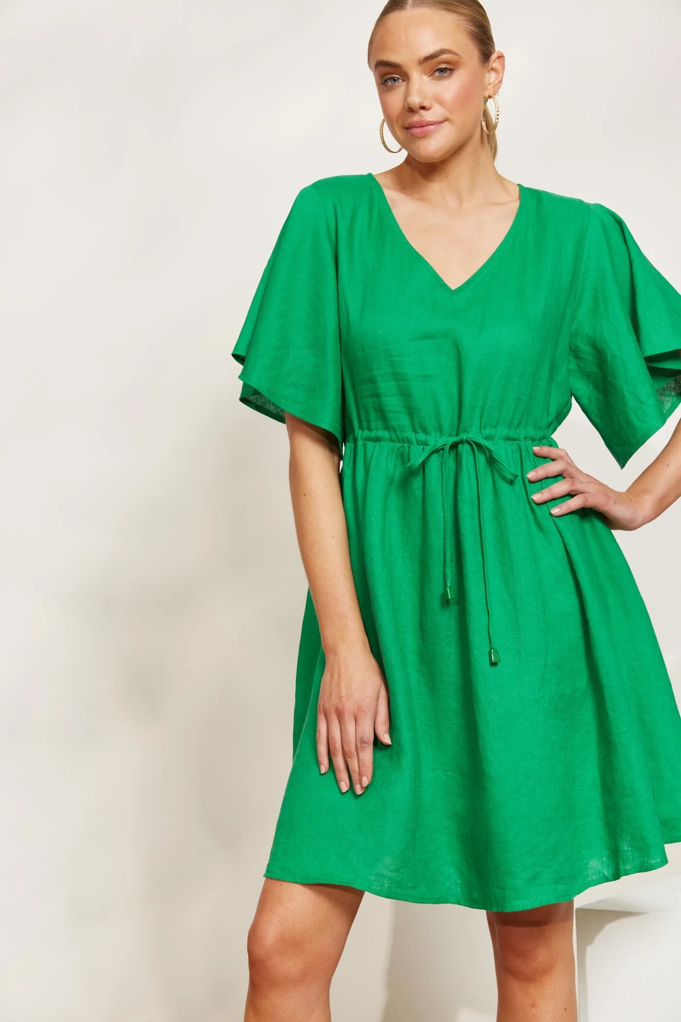 Halcyon Tie Dress - Emerald