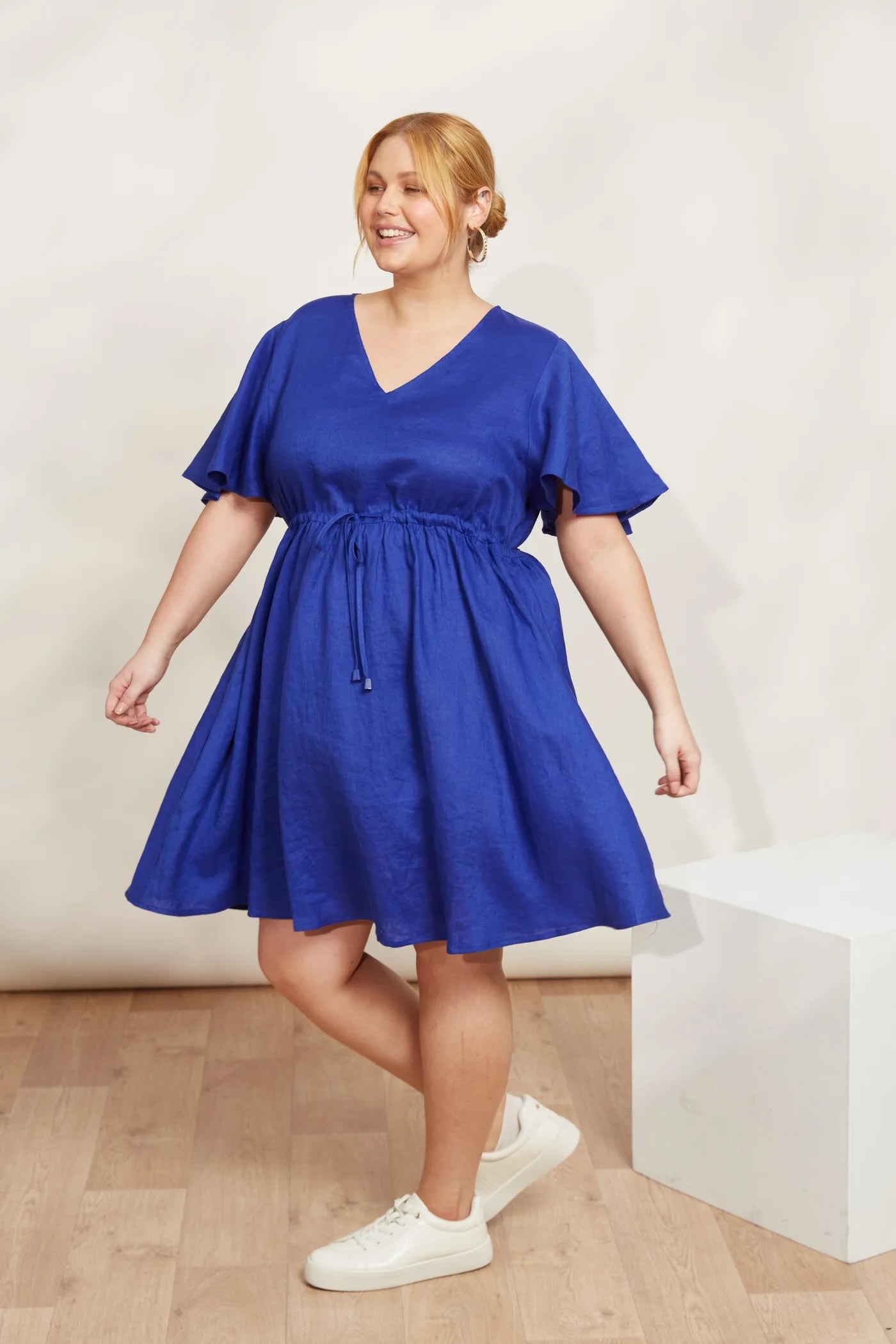 Halcyon Tie Dress- Cobalt