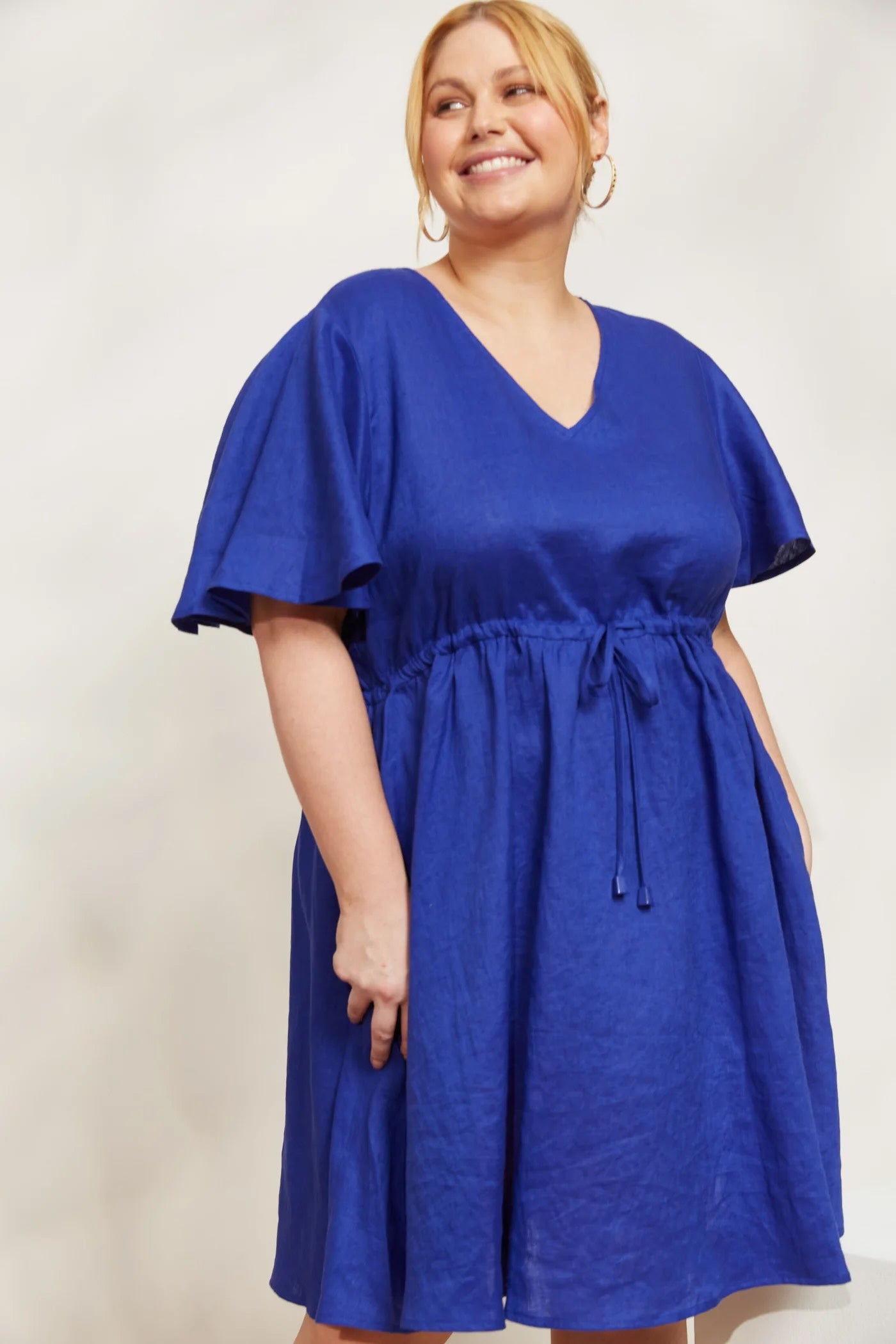Halcyon Tie Dress- Cobalt