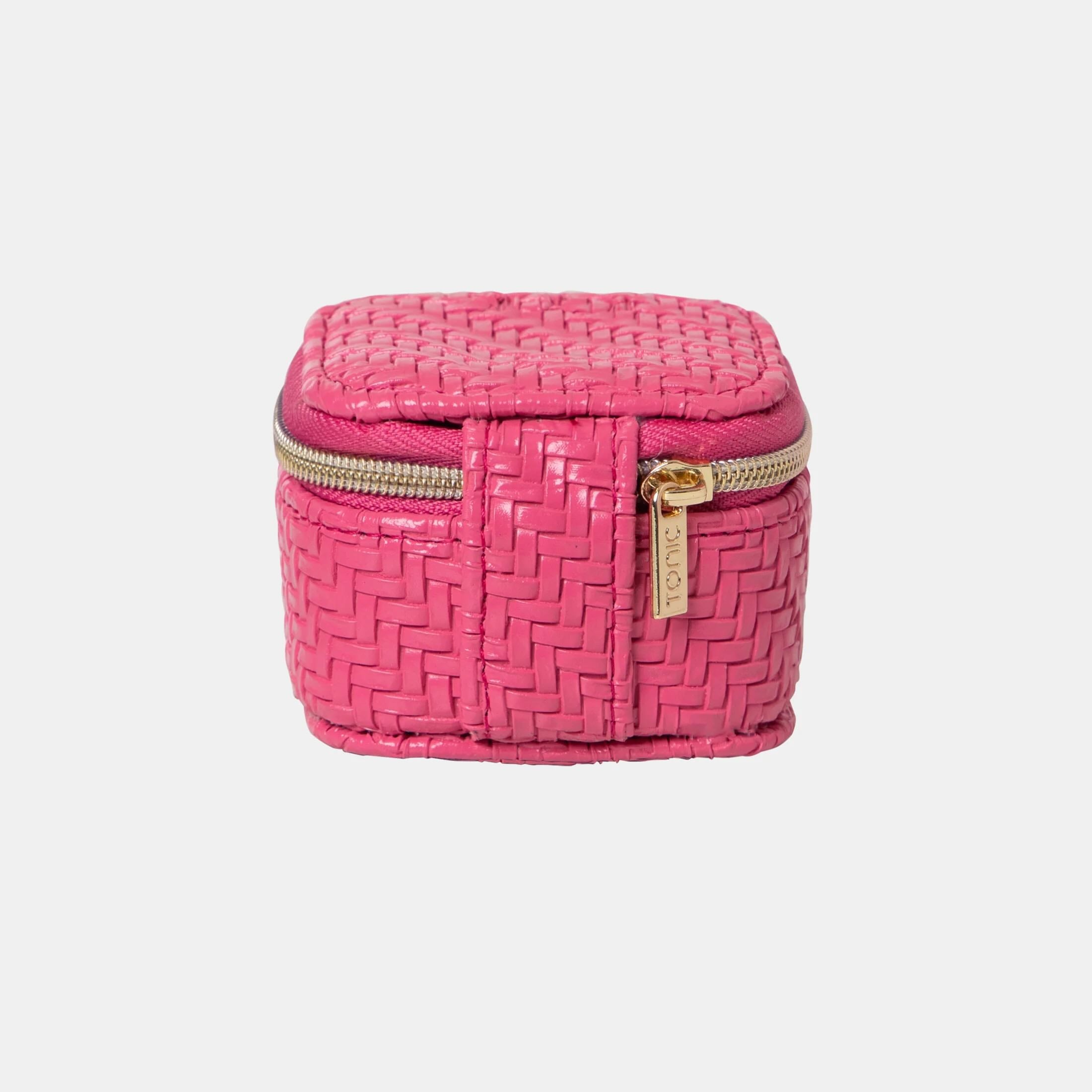 Herringbone Mini Cube - Raspberry