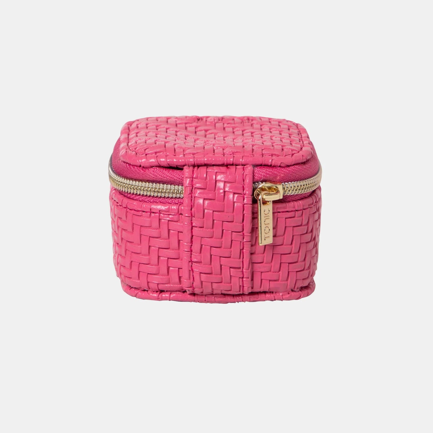 Herringbone Mini Cube - Raspberry
