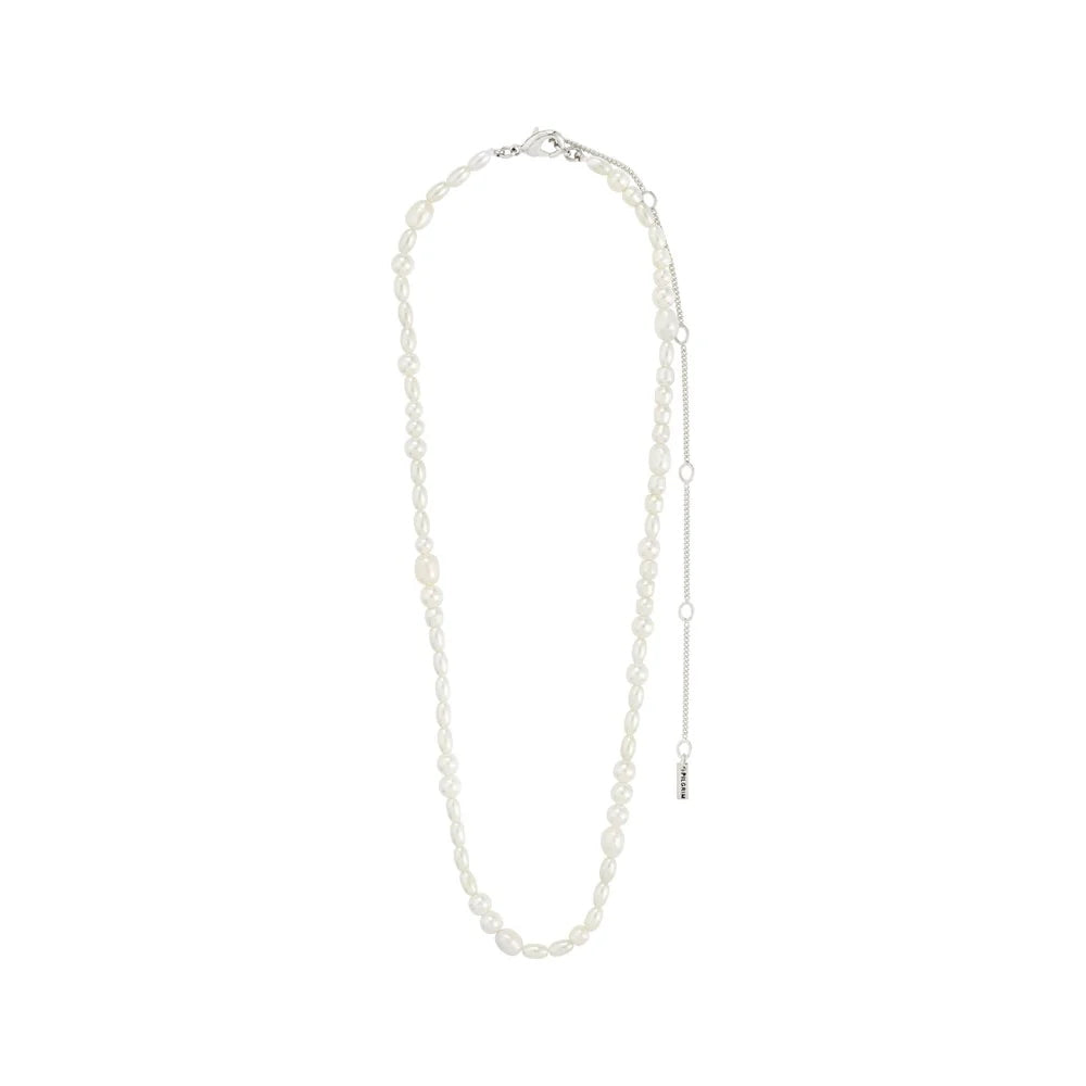 Elliana White Necklace - Silver Plated