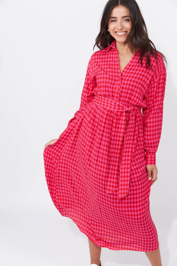 Casablanca Dress - Chilli/ Pink