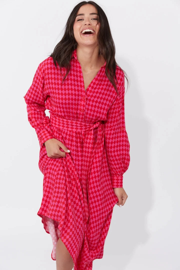 Casablanca Dress - Chilli/ Pink