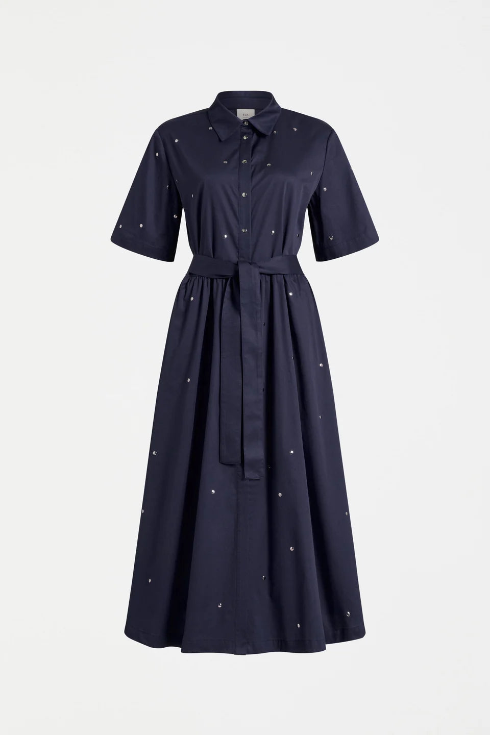 Stuud Long Shirt Dress-Dark Navy