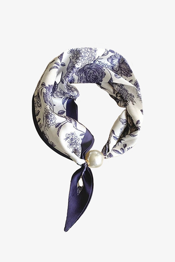 Pearl Fasten Neck Tie - Blue Romance