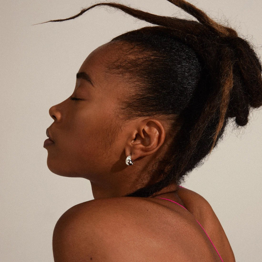 Pilgrim Alexane Recycled Chunky Mini Hoop Earrings - Silver Plated