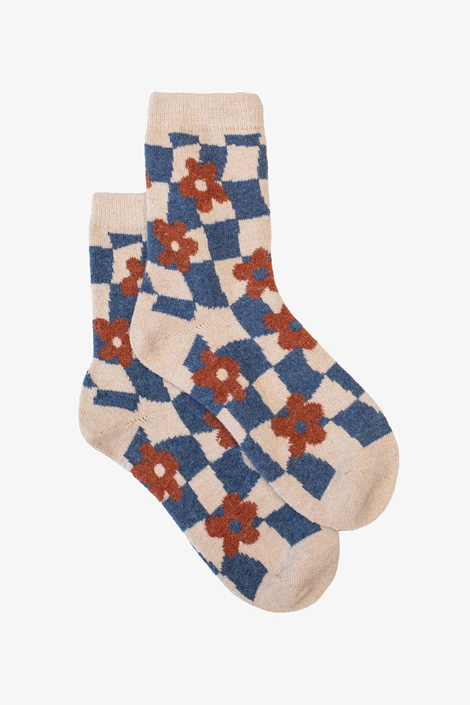 Checkered Daisy Sock