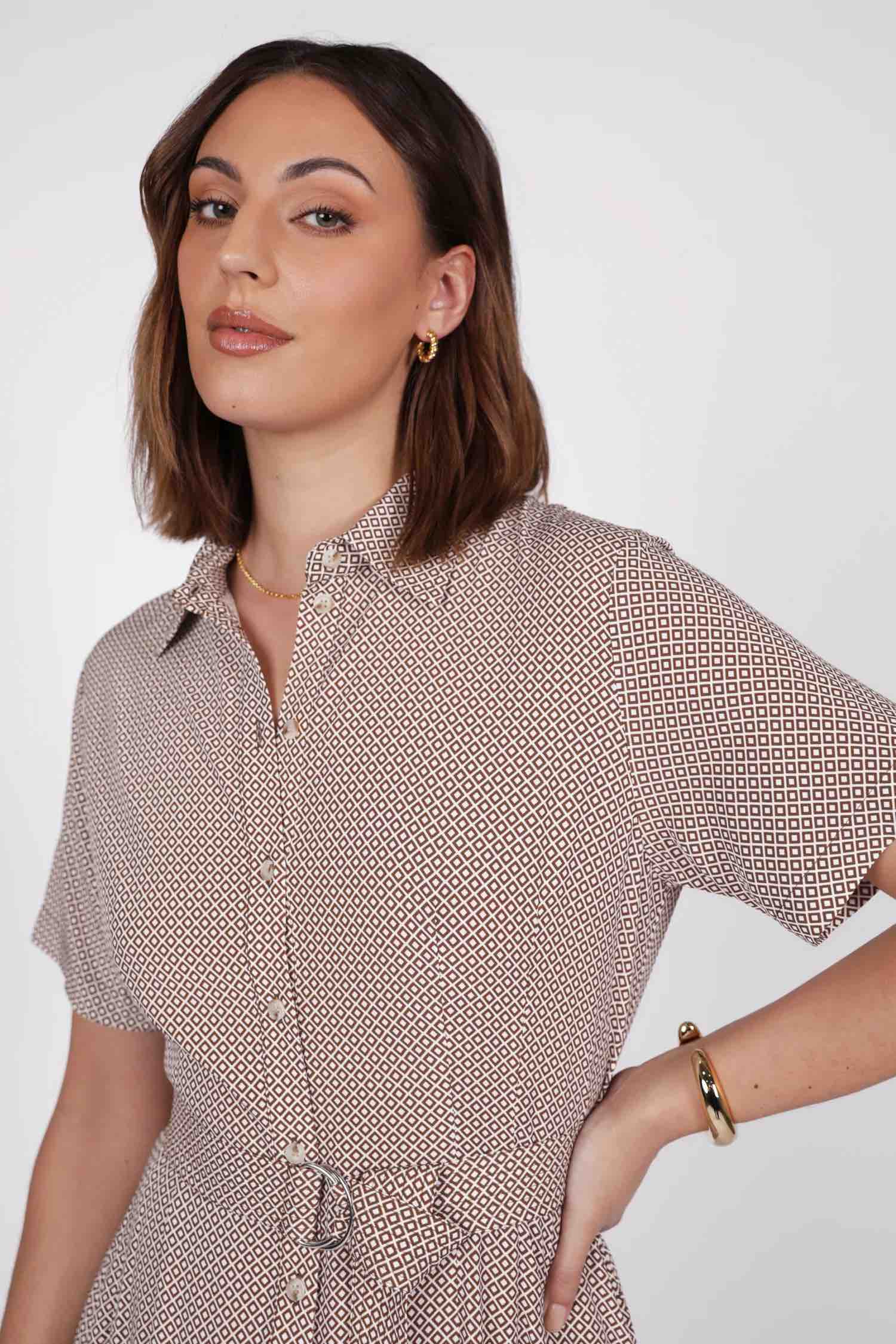Axis Shirt Dress - Prism Print