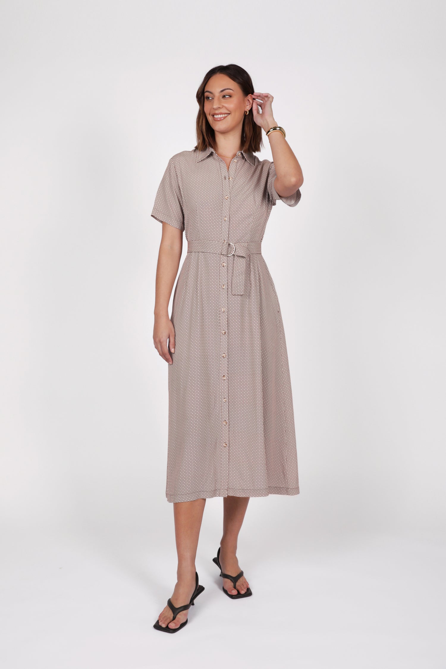 Axis Shirt Dress - Prism Print