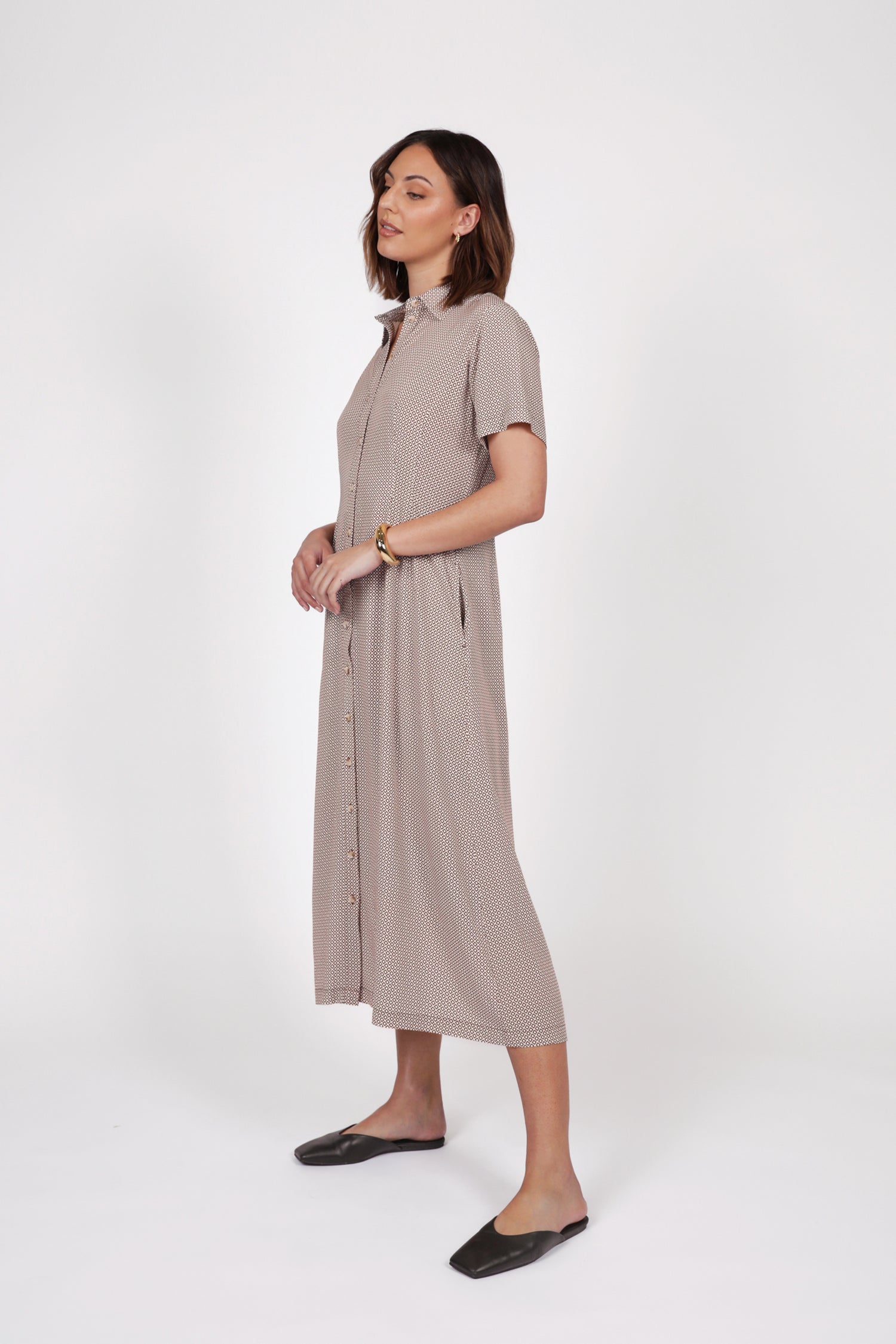 Axis Shirt Dress - Prism Print
