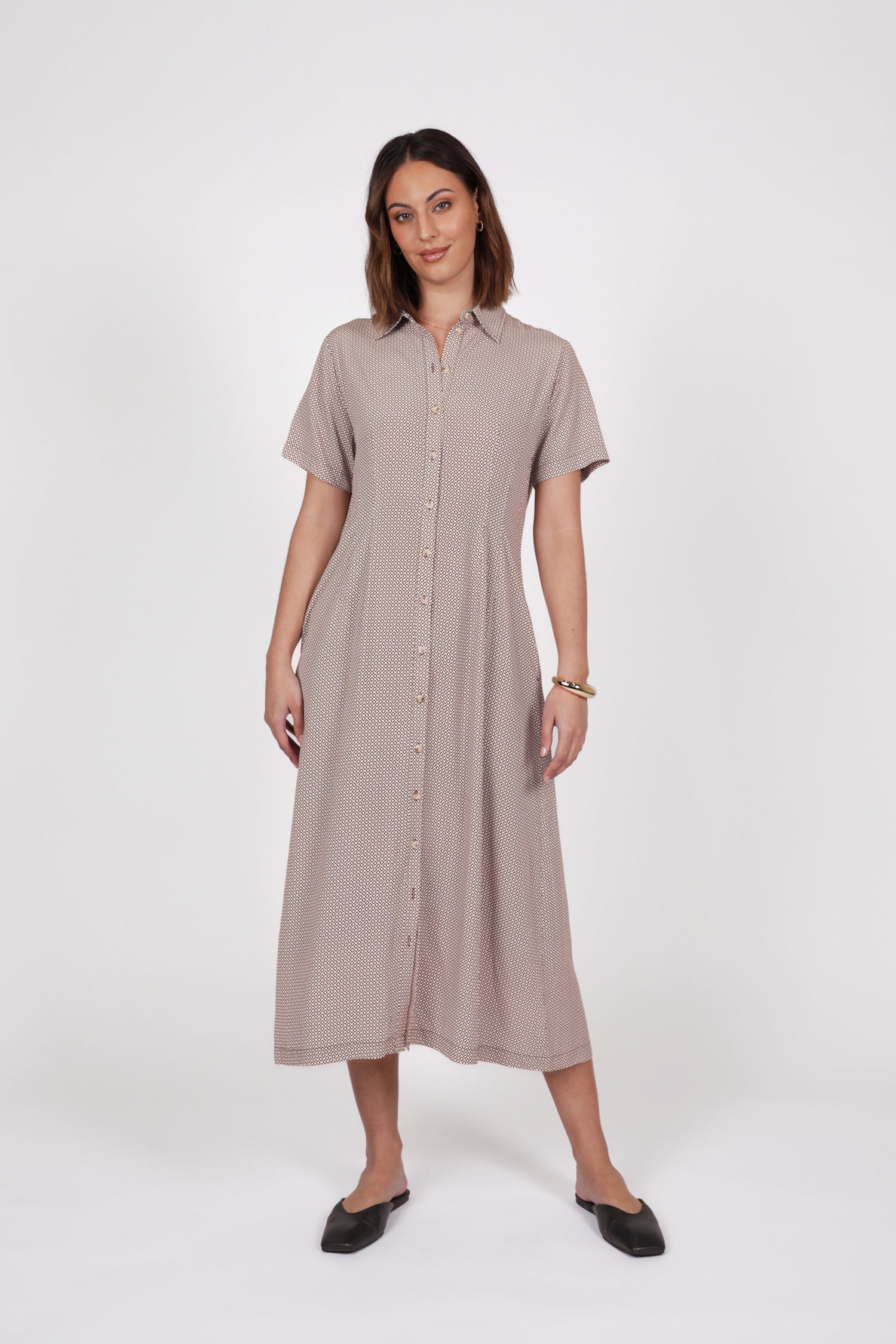 Axis Shirt Dress - Prism Print