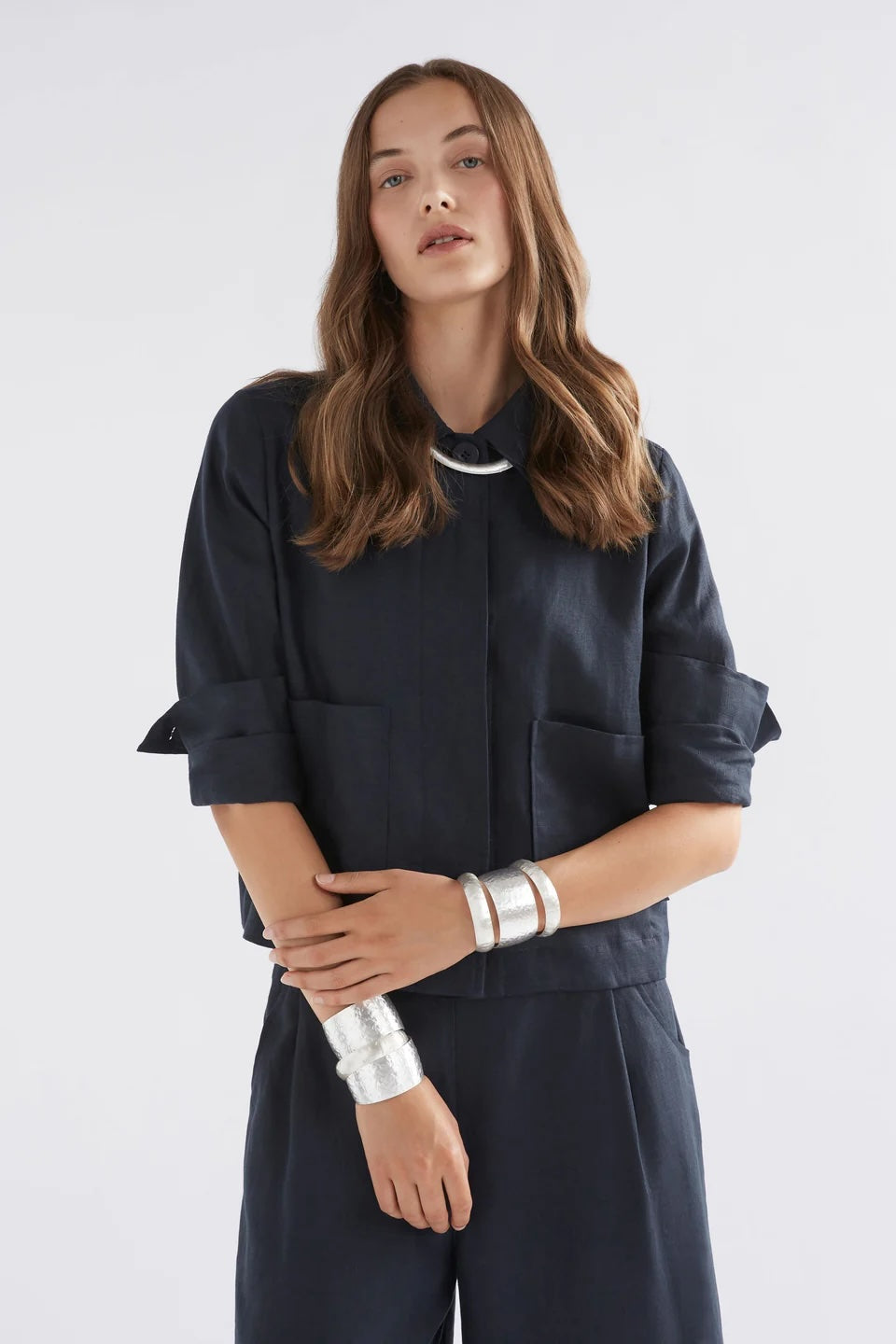 Gild Thin Cuff Bangle - Silver