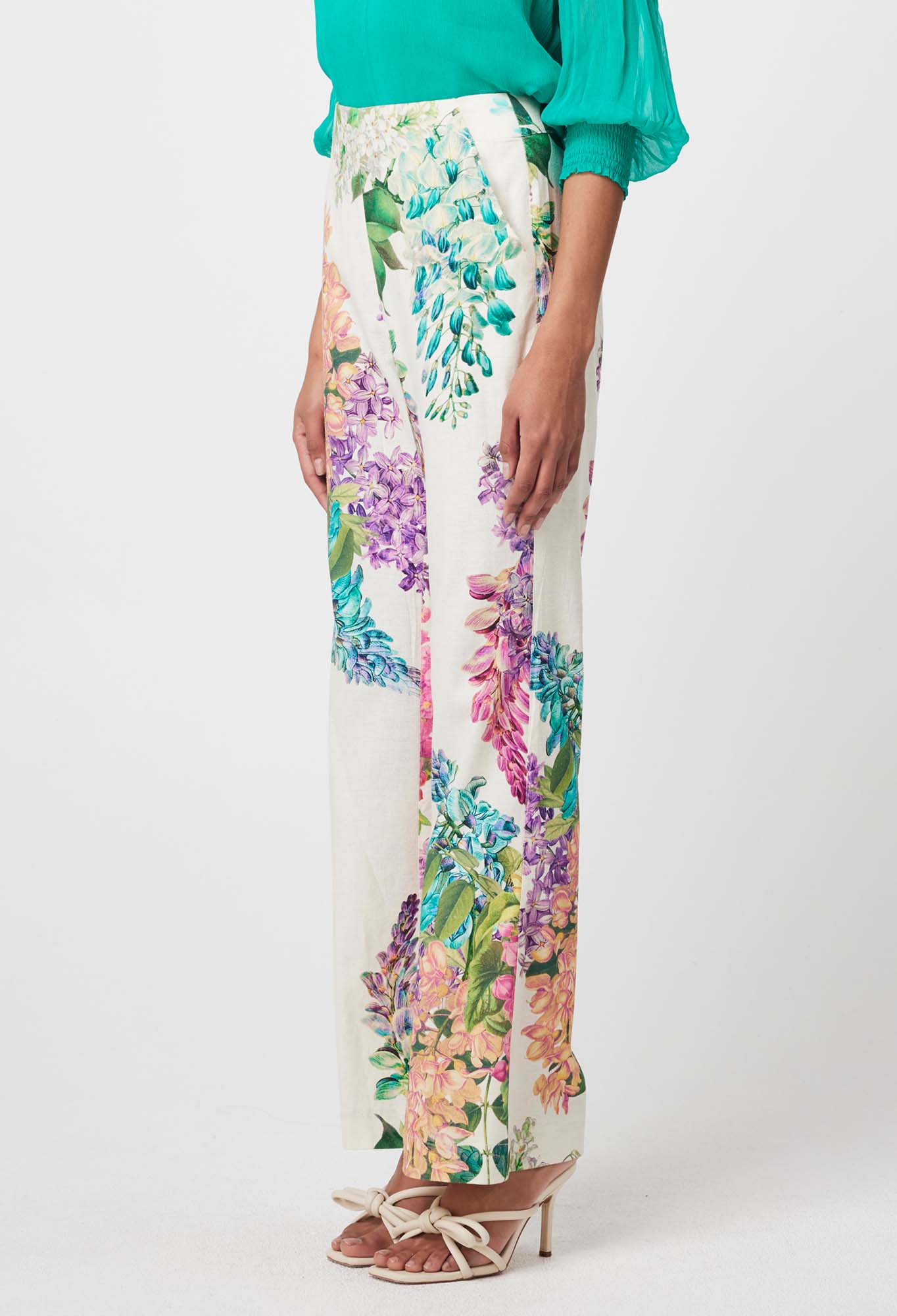 Bahia Linen Rayon Pant in Wisteria Alba