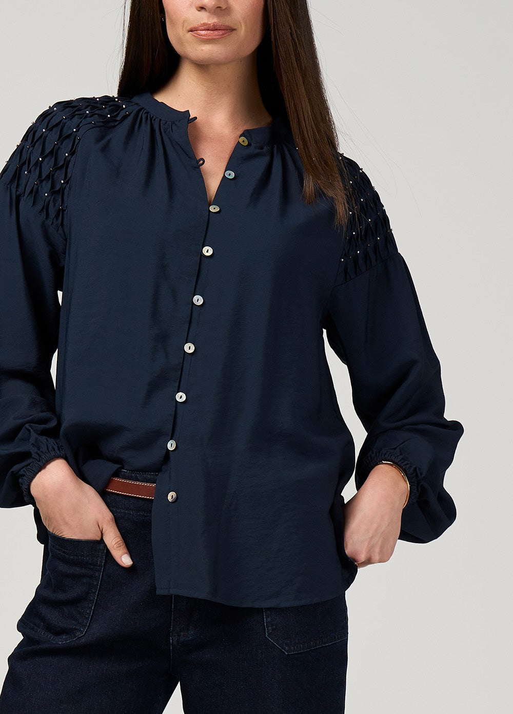 Bijou Blouse - Indigo