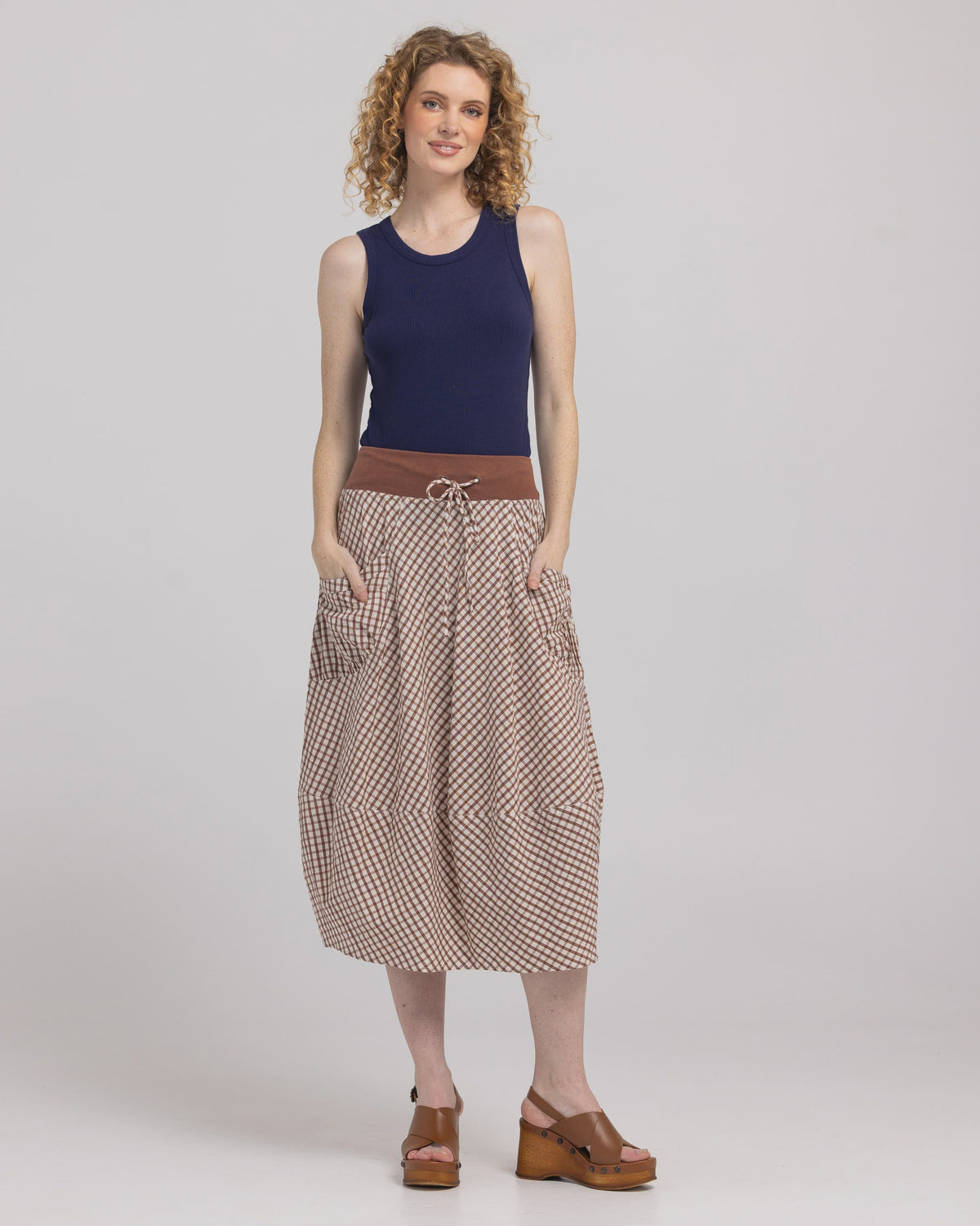 Guru Skirt - Cocoa Gingham