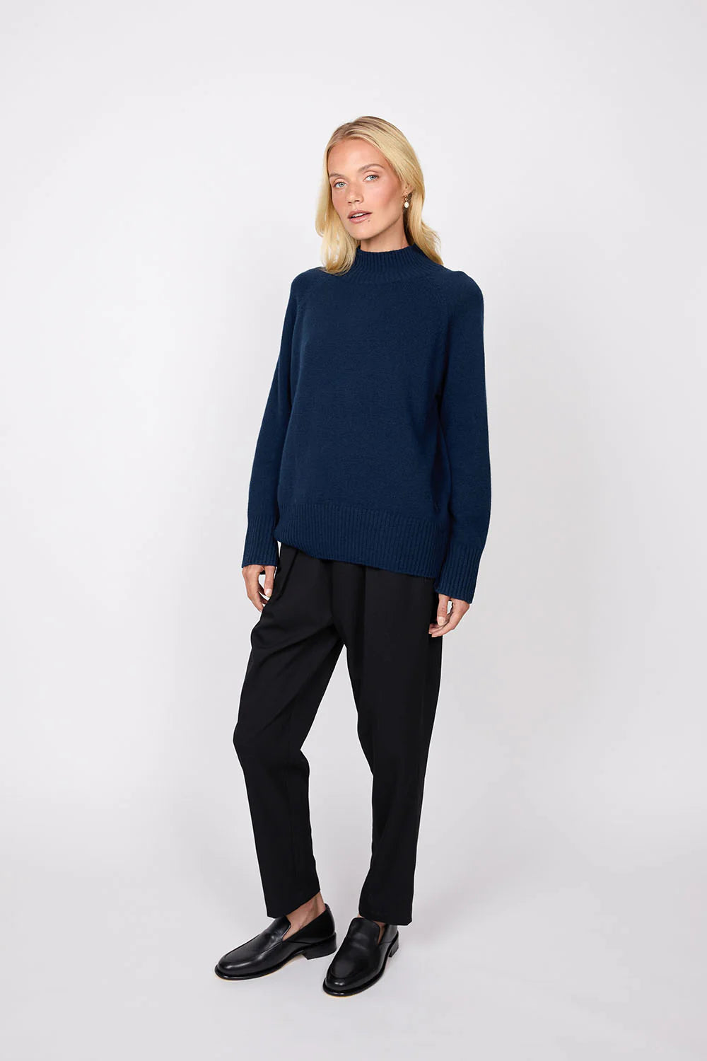 Cashmere Funnel Neck - Midnight