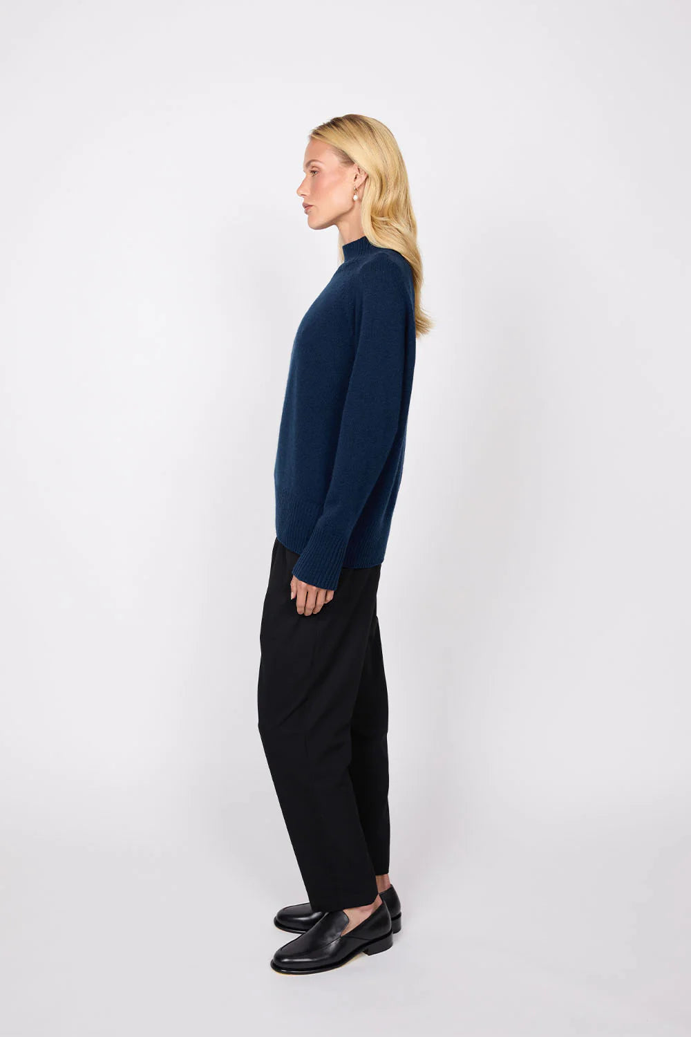 Cashmere Funnel Neck - Midnight