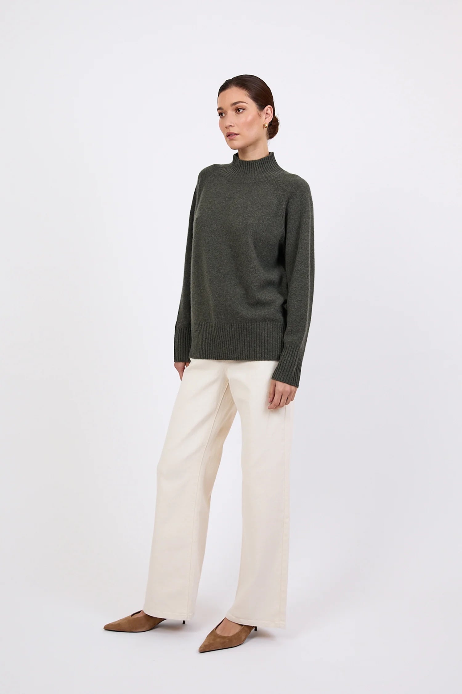 Cashmere Funnel Neck - Pine