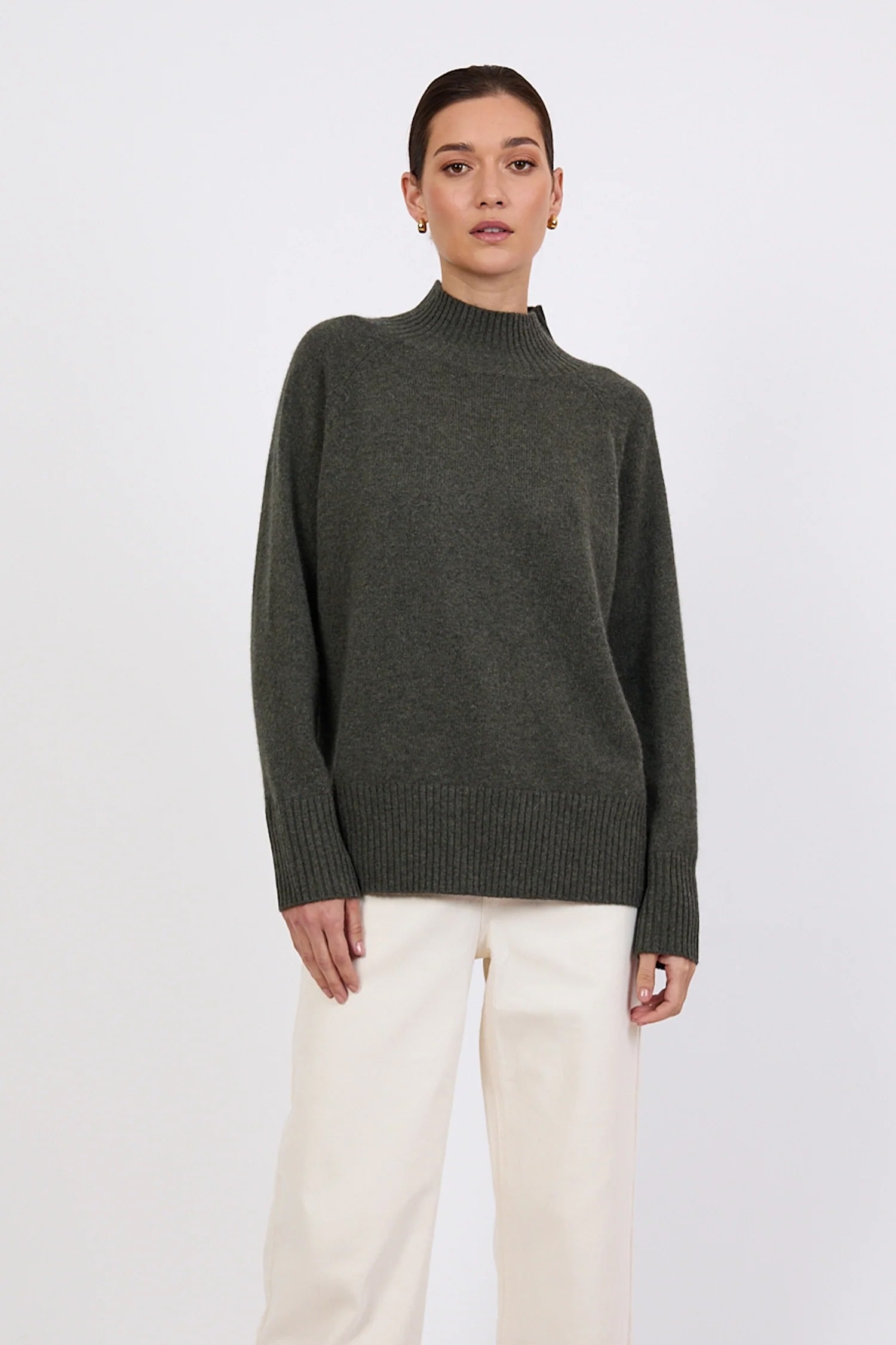 Cashmere Funnel Neck - Pine
