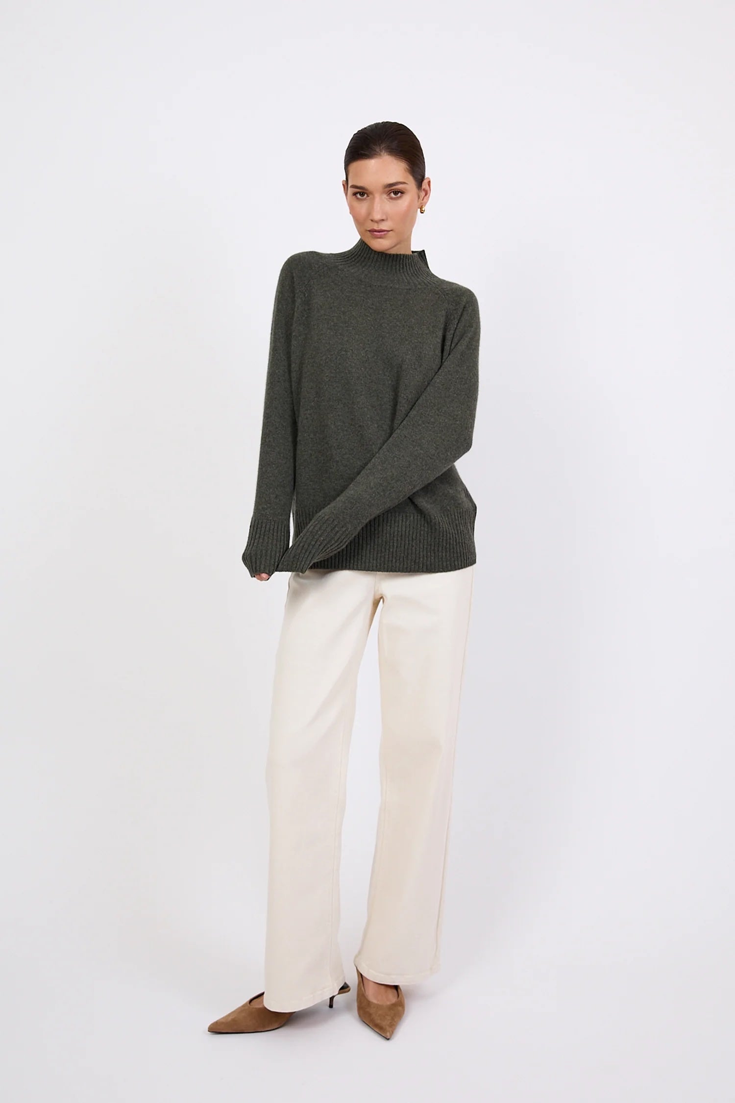 Cashmere Funnel Neck - Pine