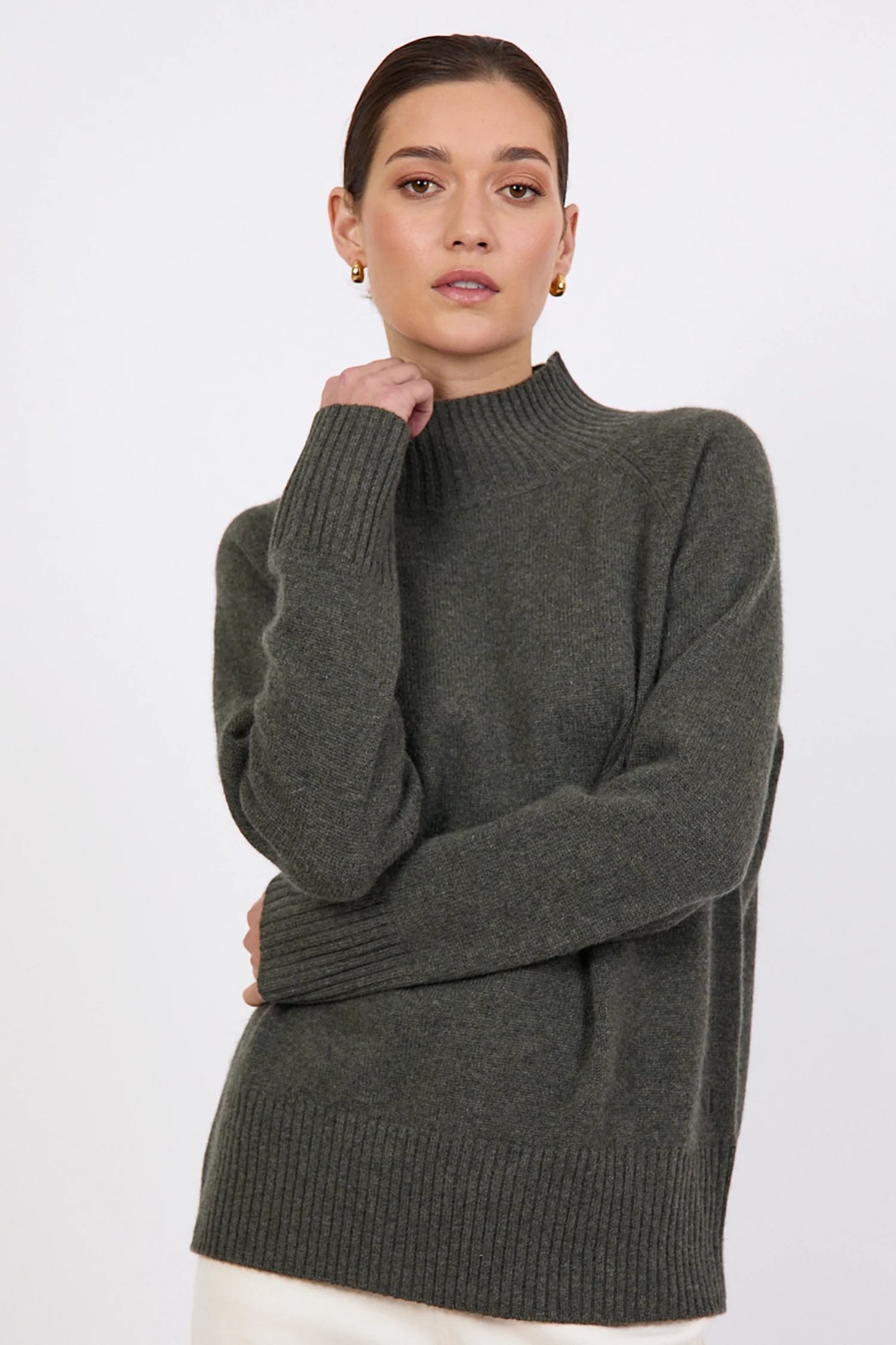 Cashmere Funnel Neck - Pine