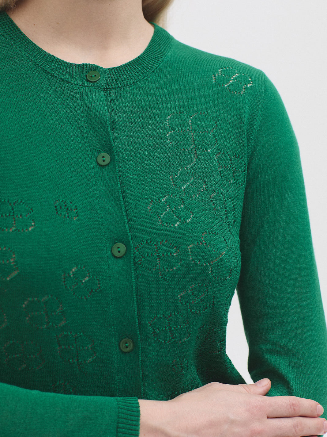 Openwork Clover Cardigan