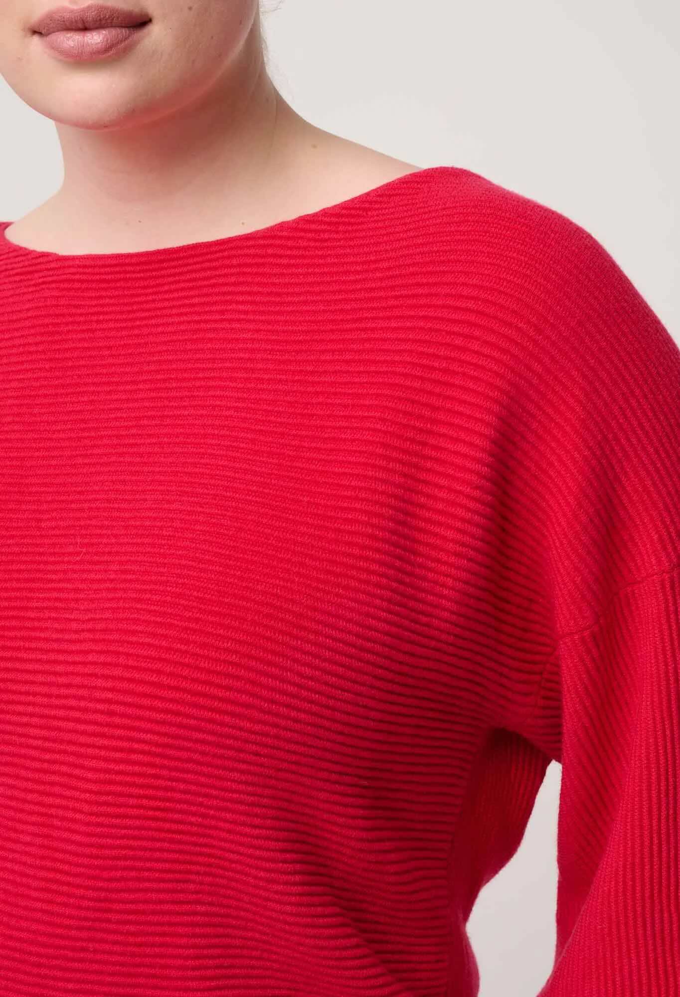 Clarissa Merino Wool Blend Reversible Knit Top in Rouge