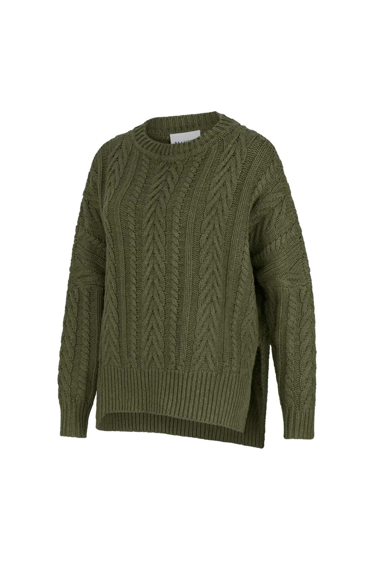 Maxted Soft Touch Cable Pullover-Khaki