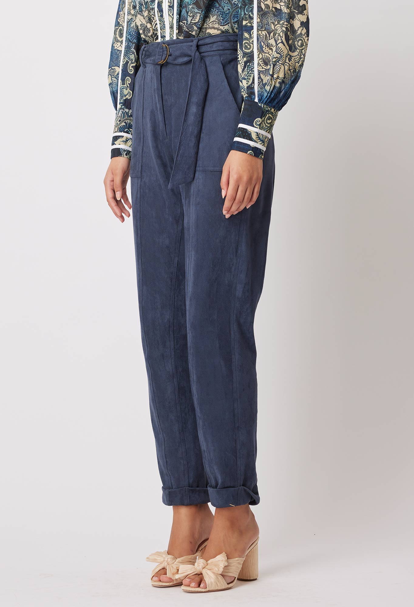 Once Was Eddie Faux Suede Rolled Cuff Jogger