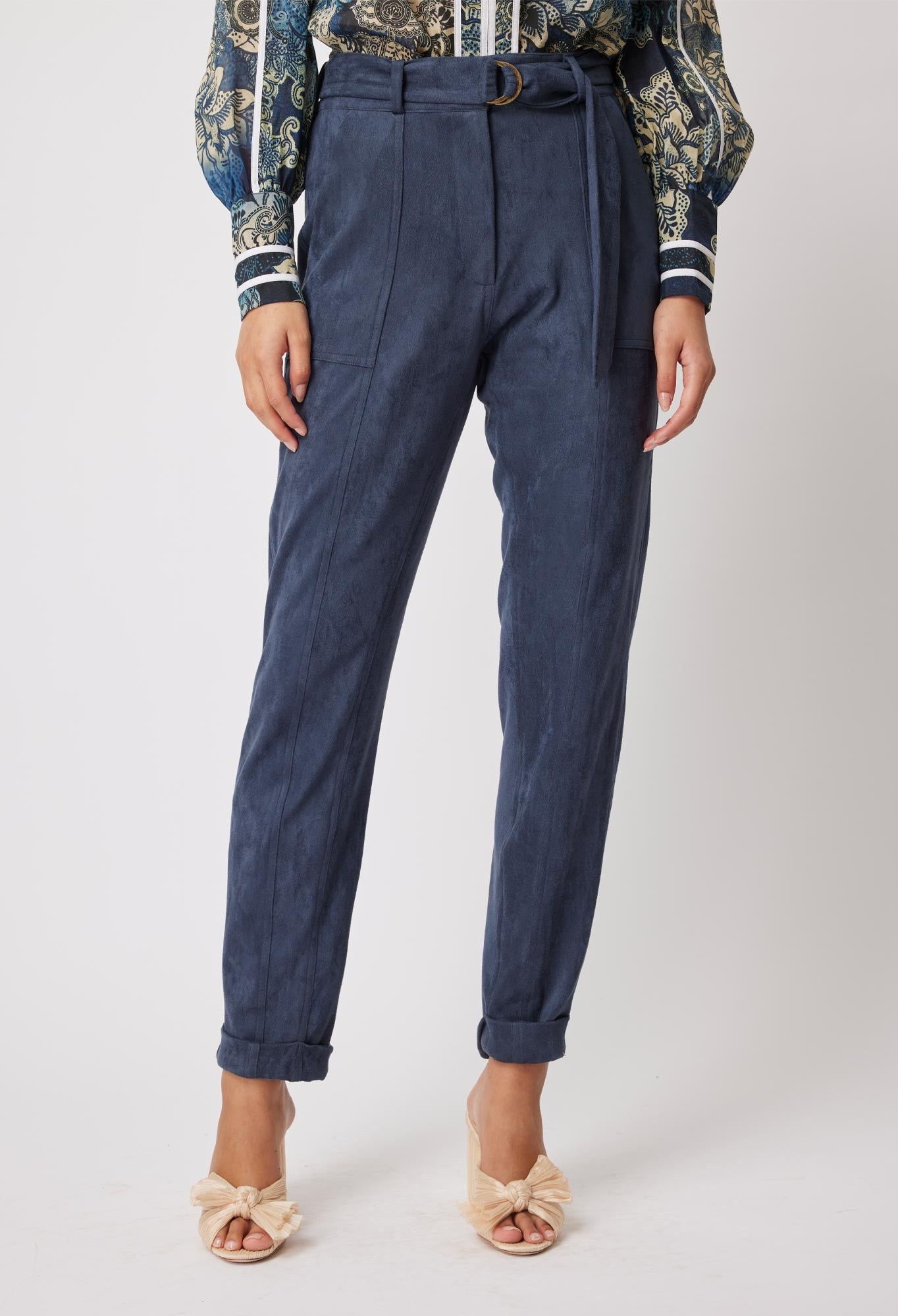 Once Was Eddie Faux Suede Rolled Cuff Jogger