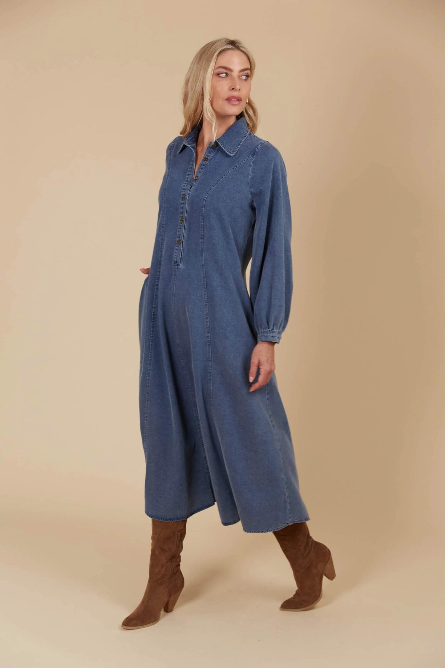 Freya Dress - Denim