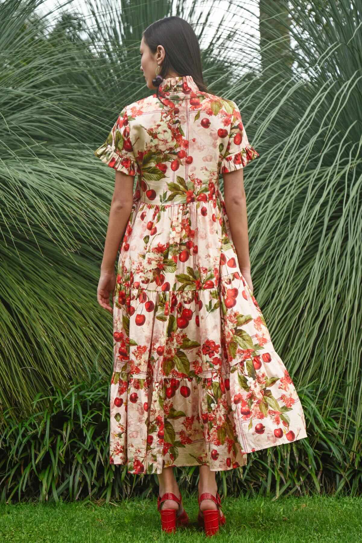Frillaxed Dress - Cherry