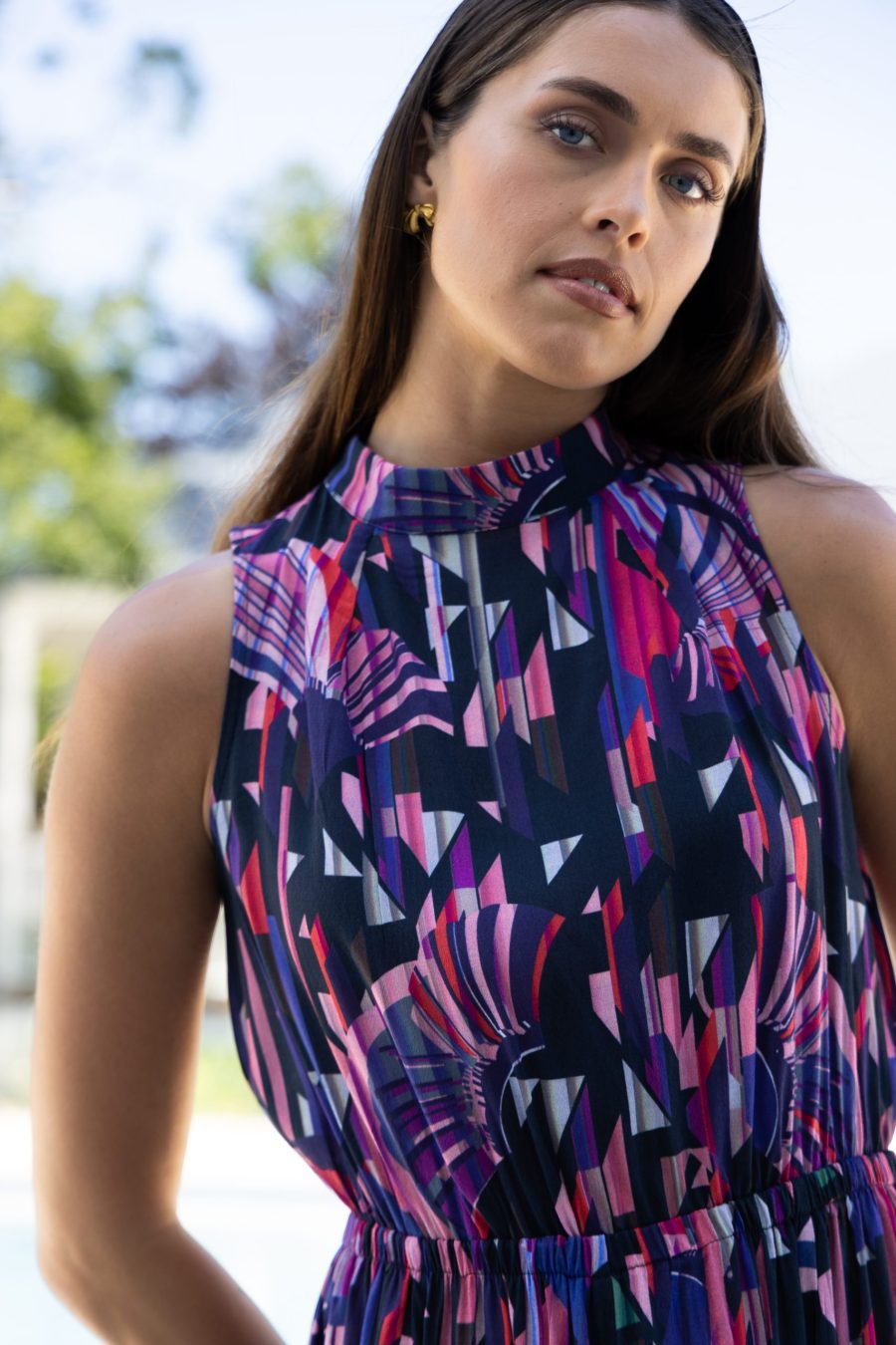 Florence Panelled Midaxi - Geo Print