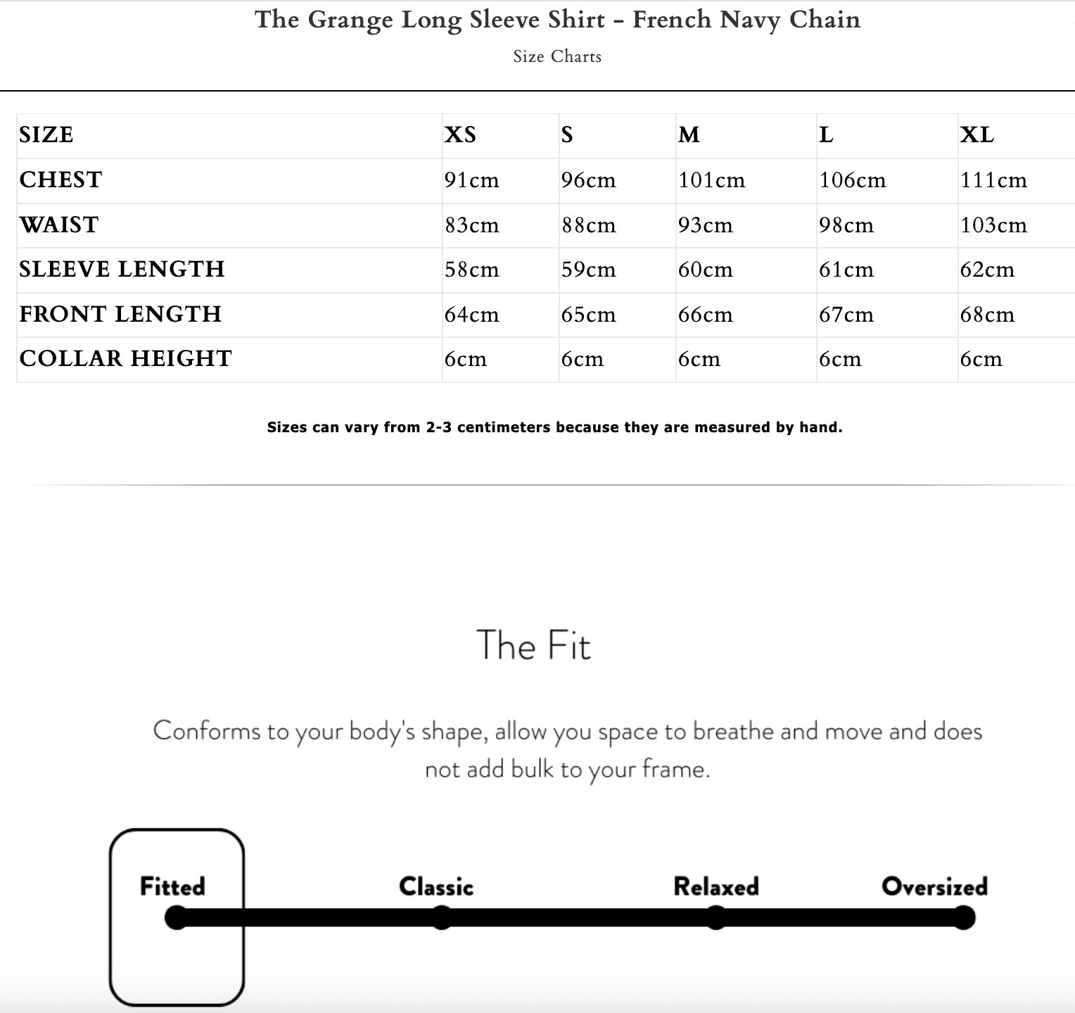 The Grange Long Sleeve Shirt - French Navy Chain