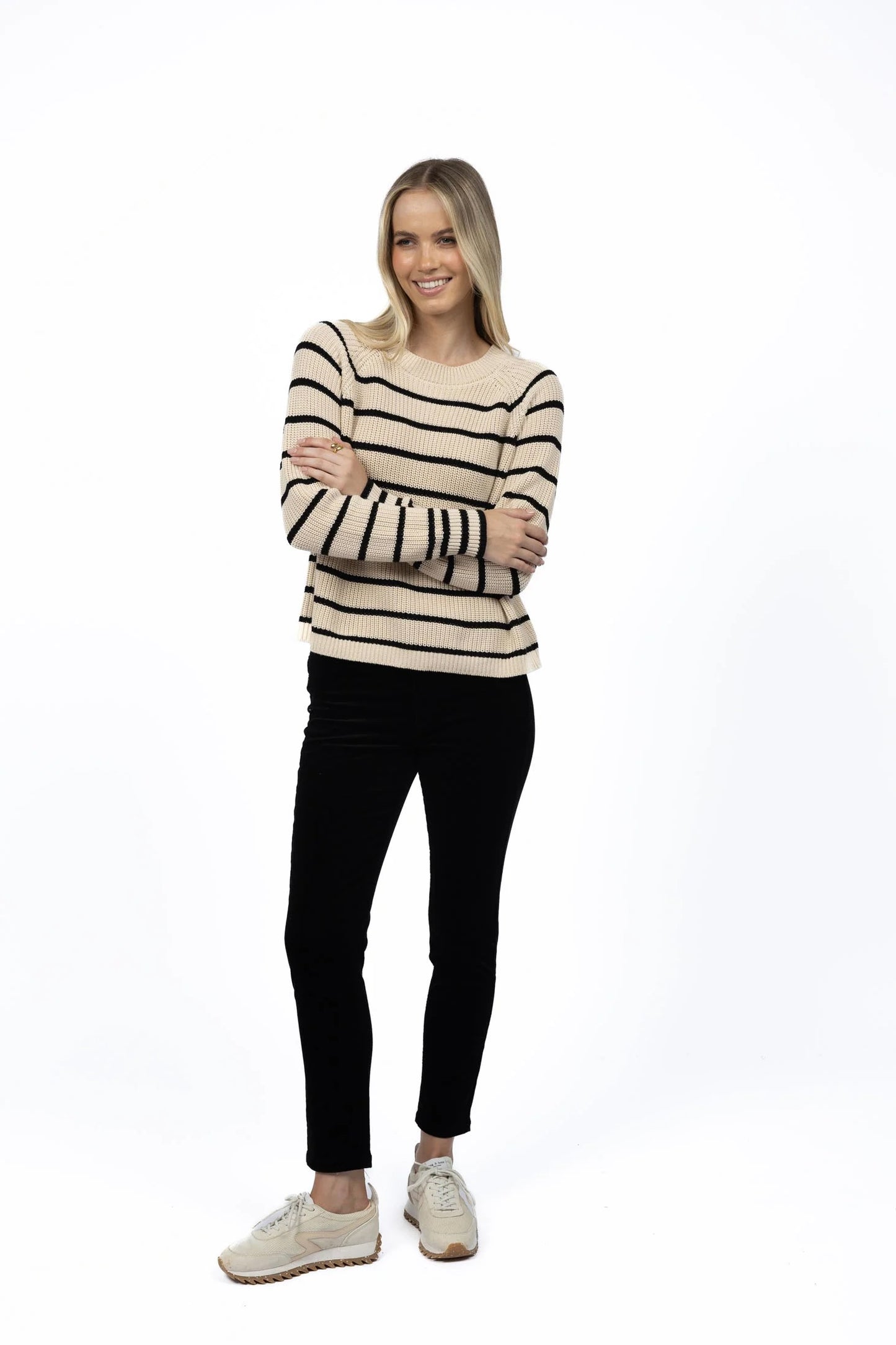 Sorrento Striped Jumper - Stone/Black