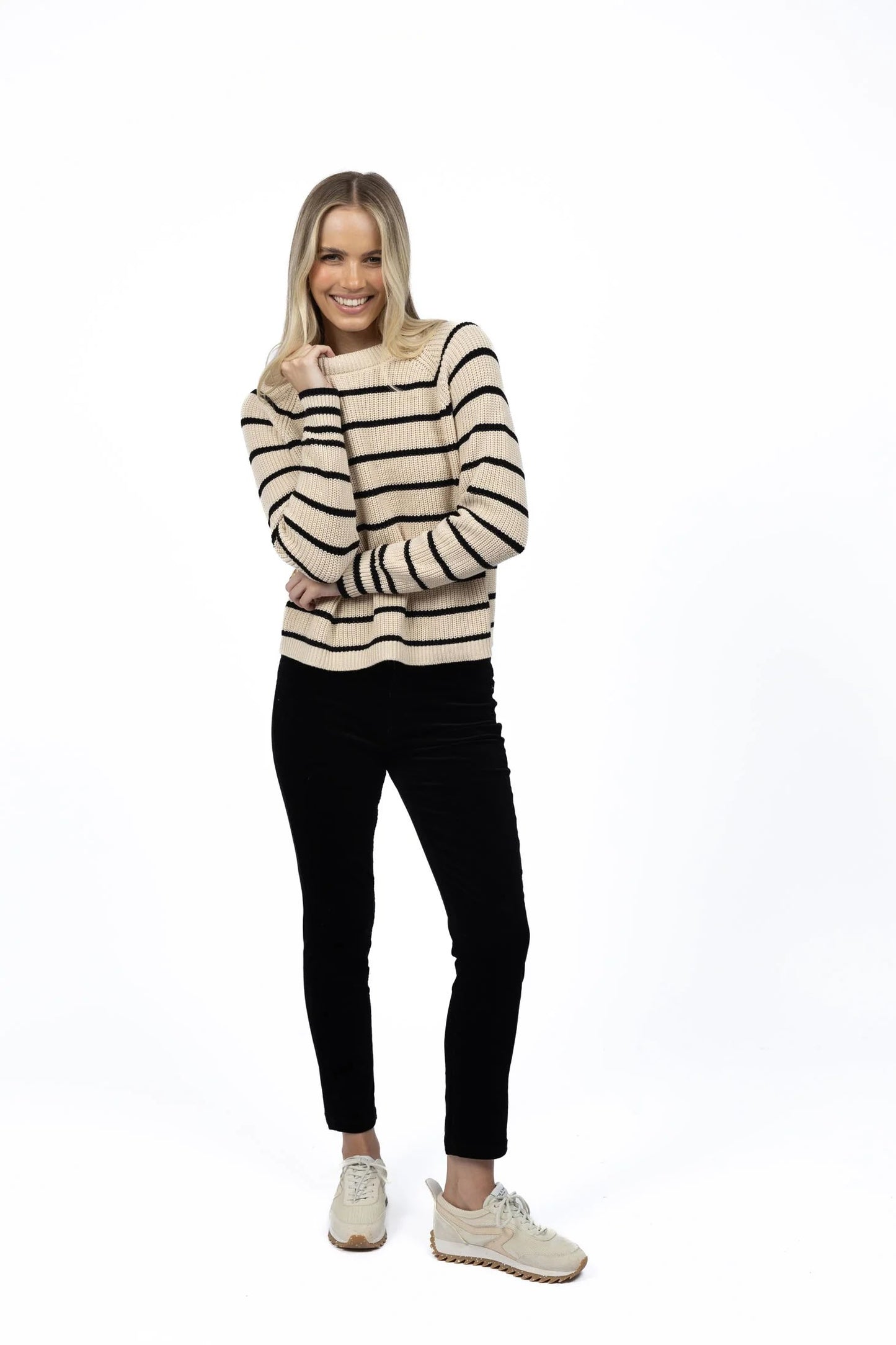 Sorrento Striped Jumper - Stone/Black