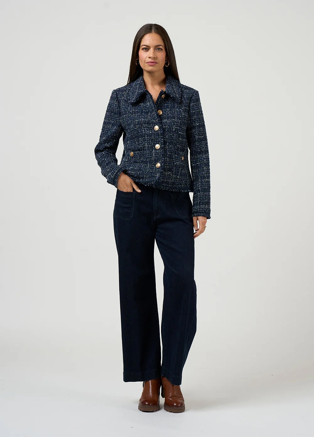 Inez Jacket- Indigo Multi