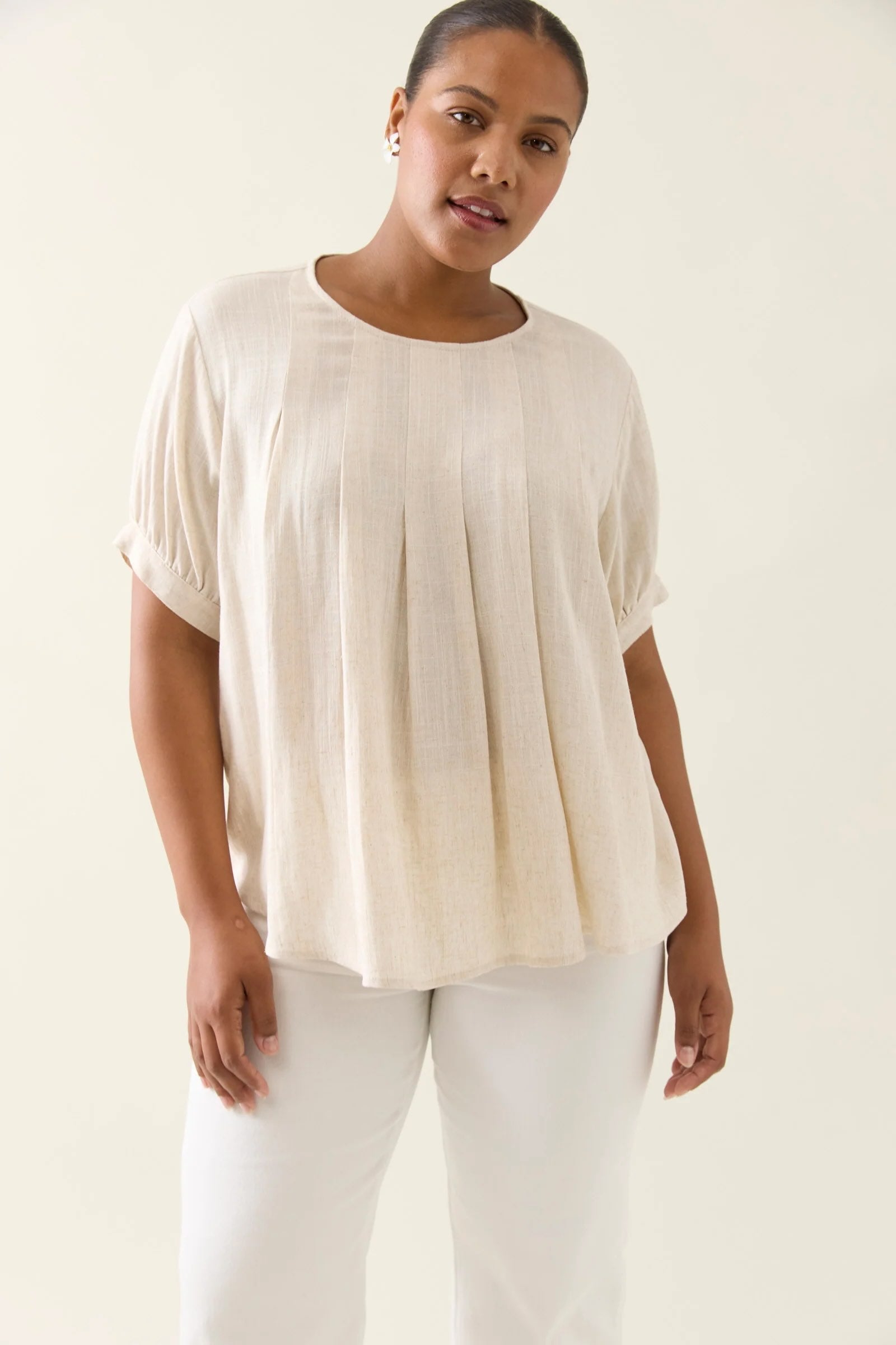Ingrid Pleat Top - Canvas