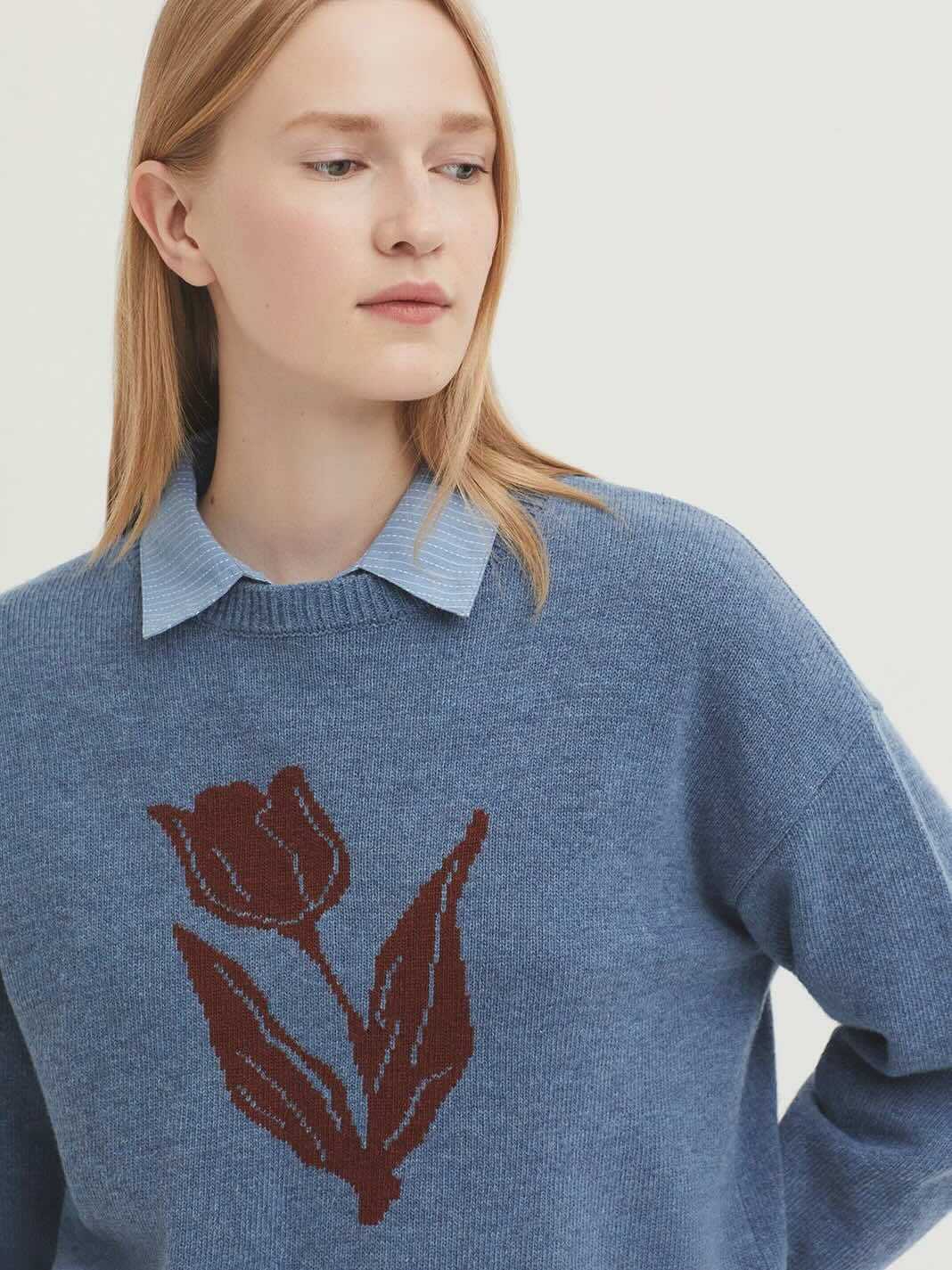 Tulip Intarsia Knit Jumper