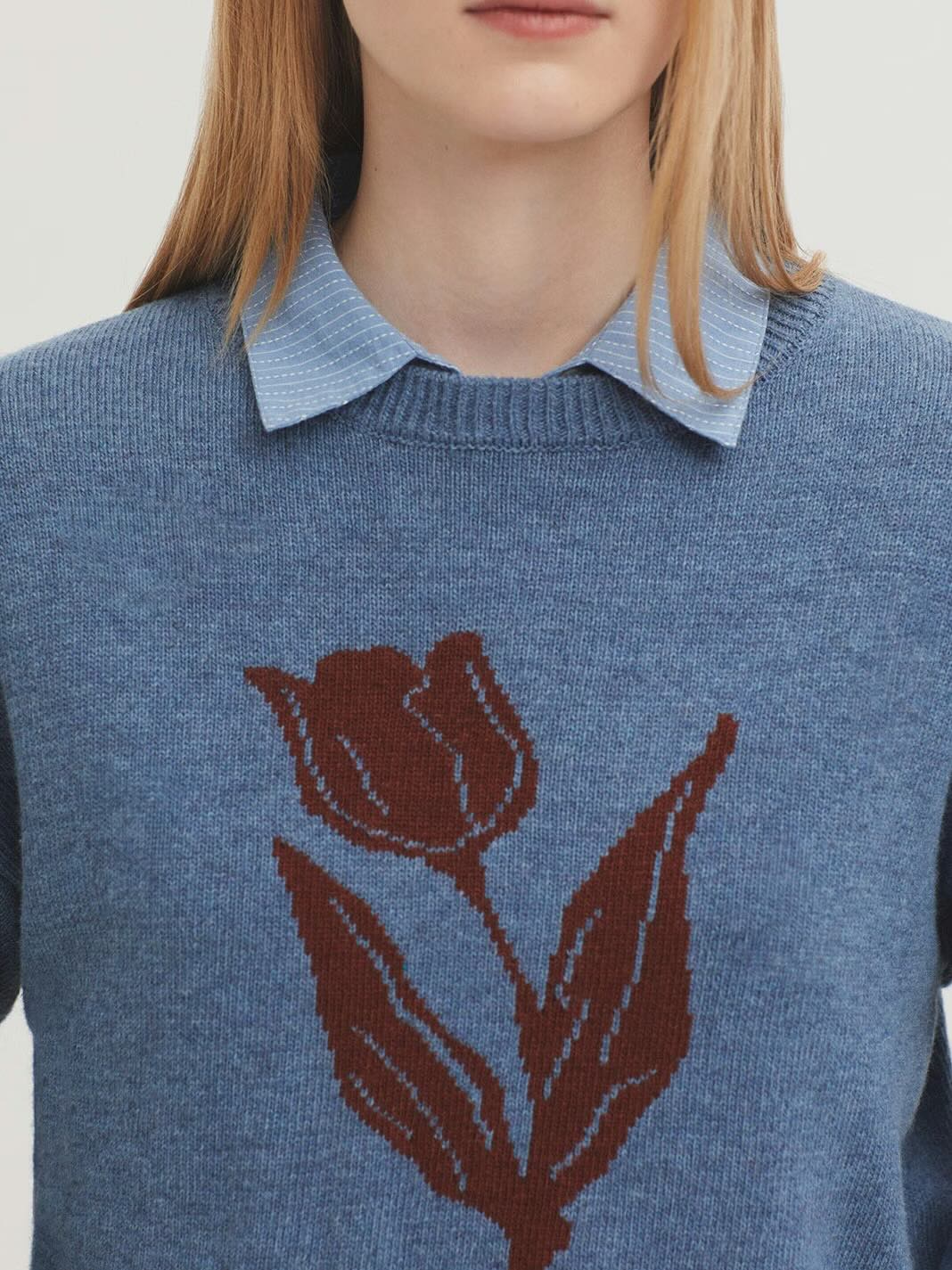Tulip Intarsia Knit Jumper