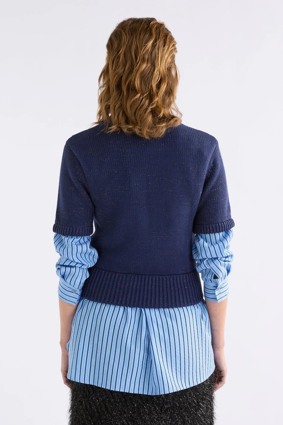 ELK Luft Lurex Knit Top-Navy/Copper