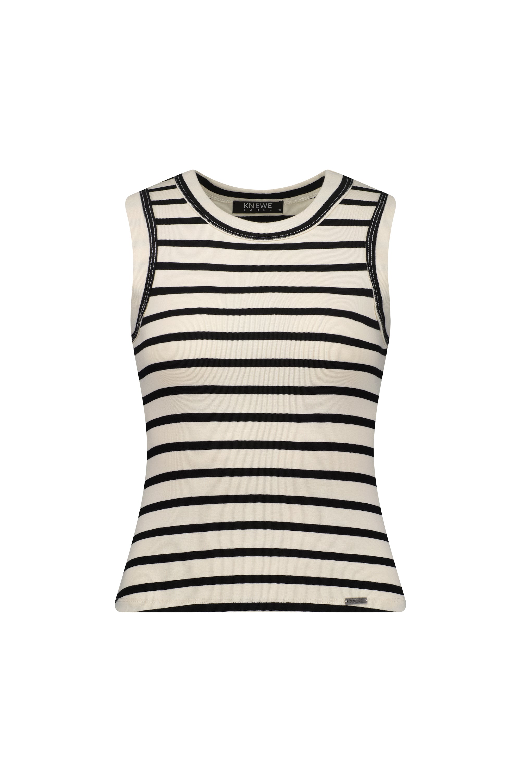 True Tank -Black/Ecru Stripe
