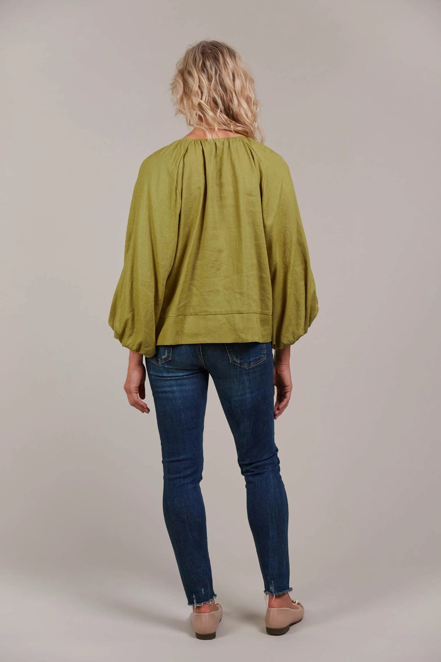 Laax Button Blouse - Chartreuse
