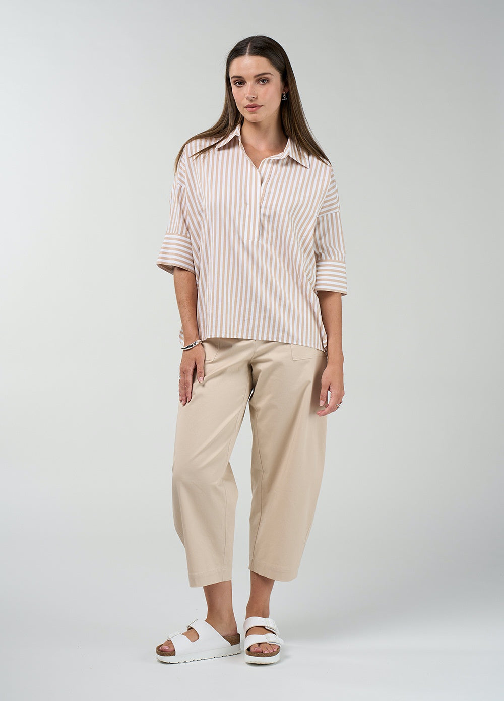 Connect Stripe Shirt - Stone