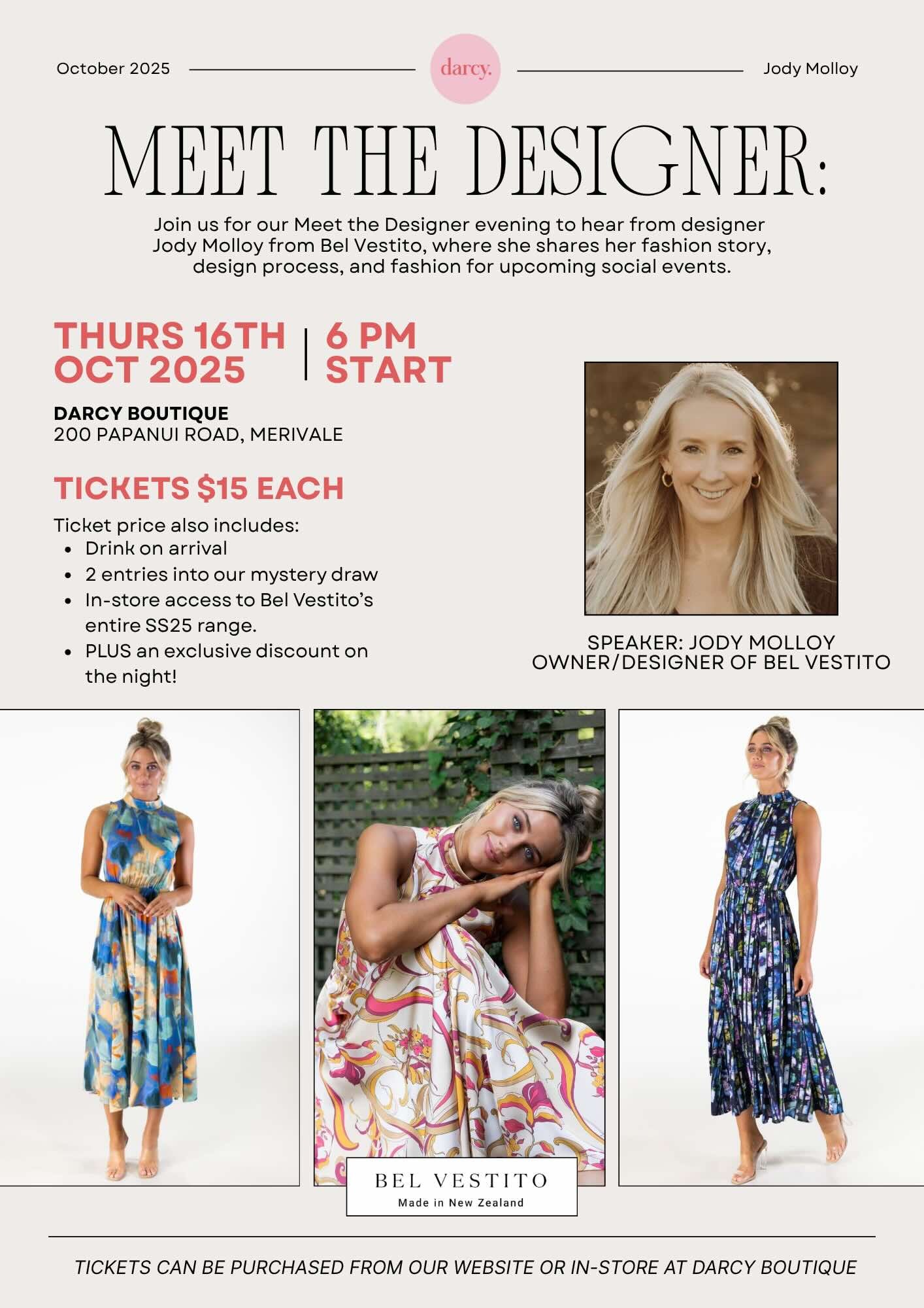 Event -Meet the Designer with Jody Molloy