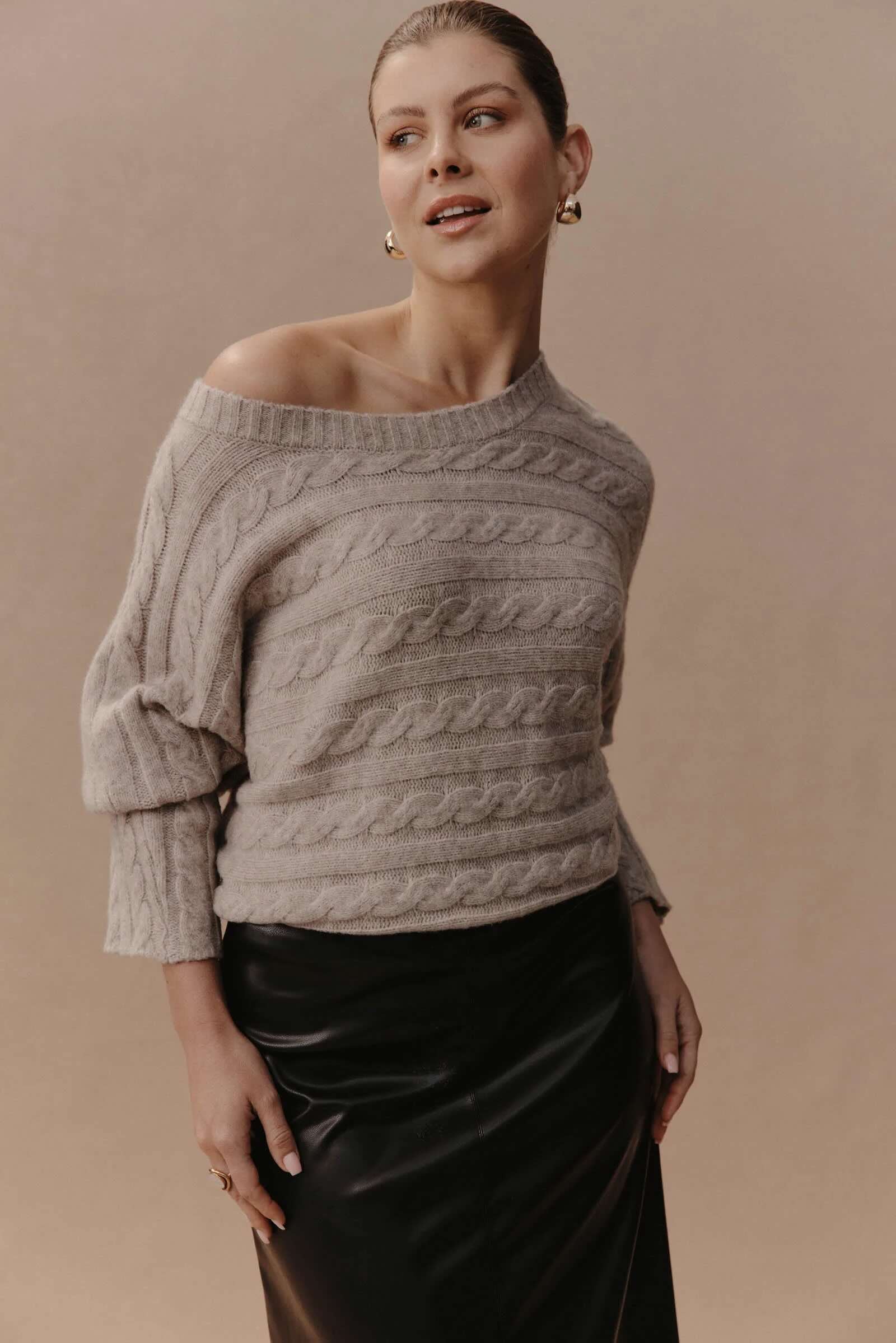 Merano Cable Knit - Flax