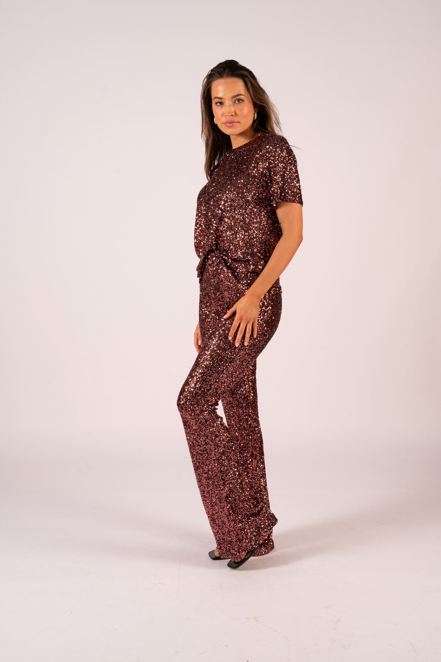 Lucielle Sequin tee - Rose Gold
