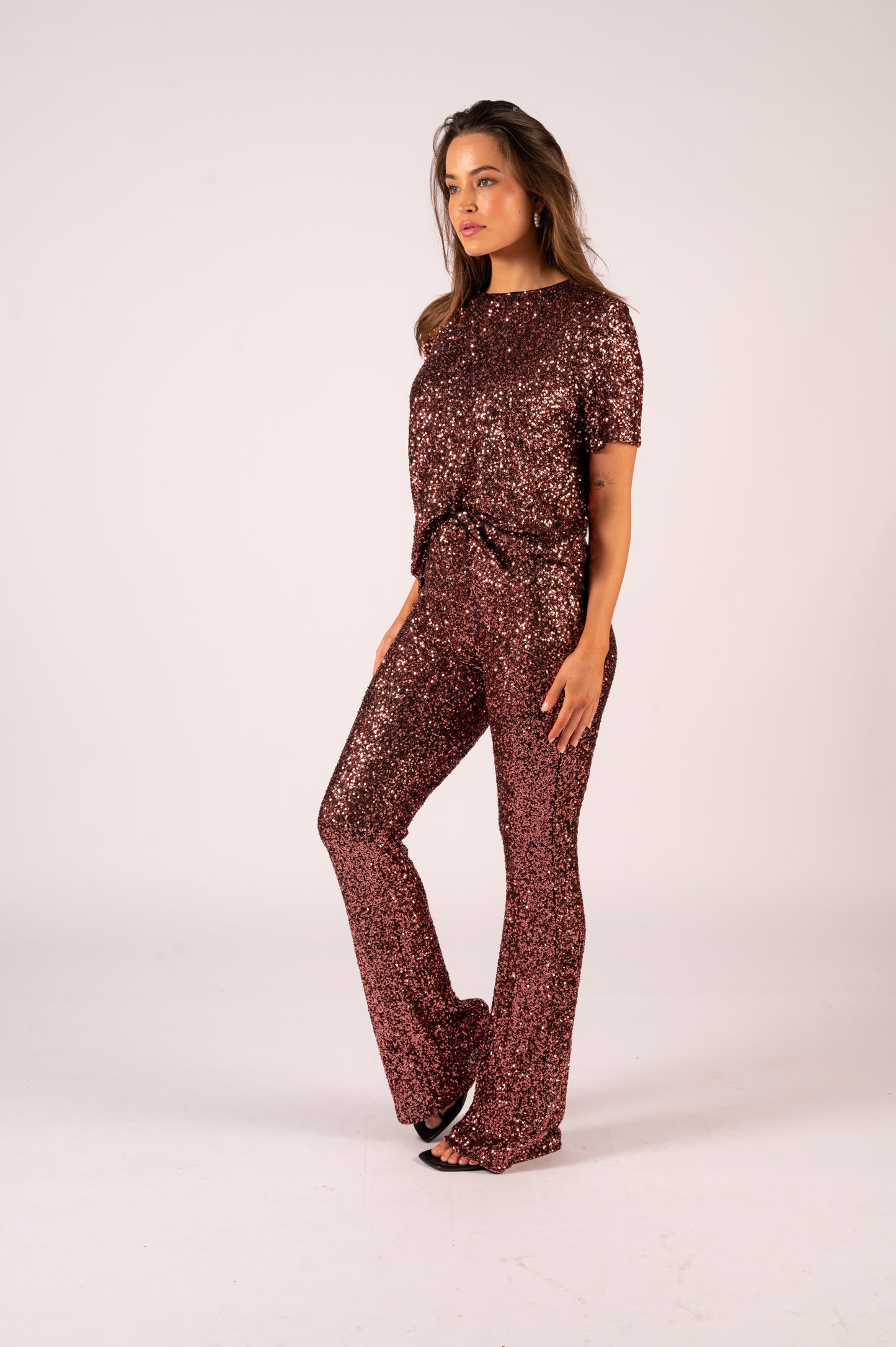 Lucielle Sequin tee - Rose Gold